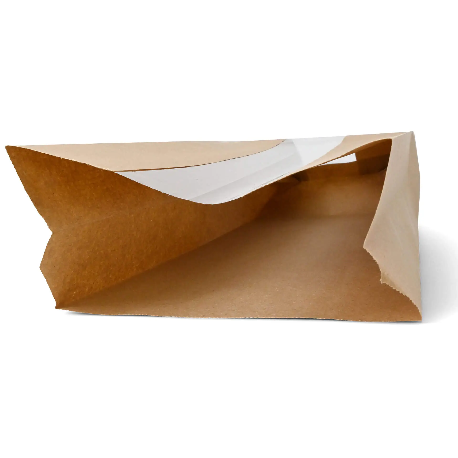 Paper-strip window bags M, 14 + 7 x 41 cm, kraft