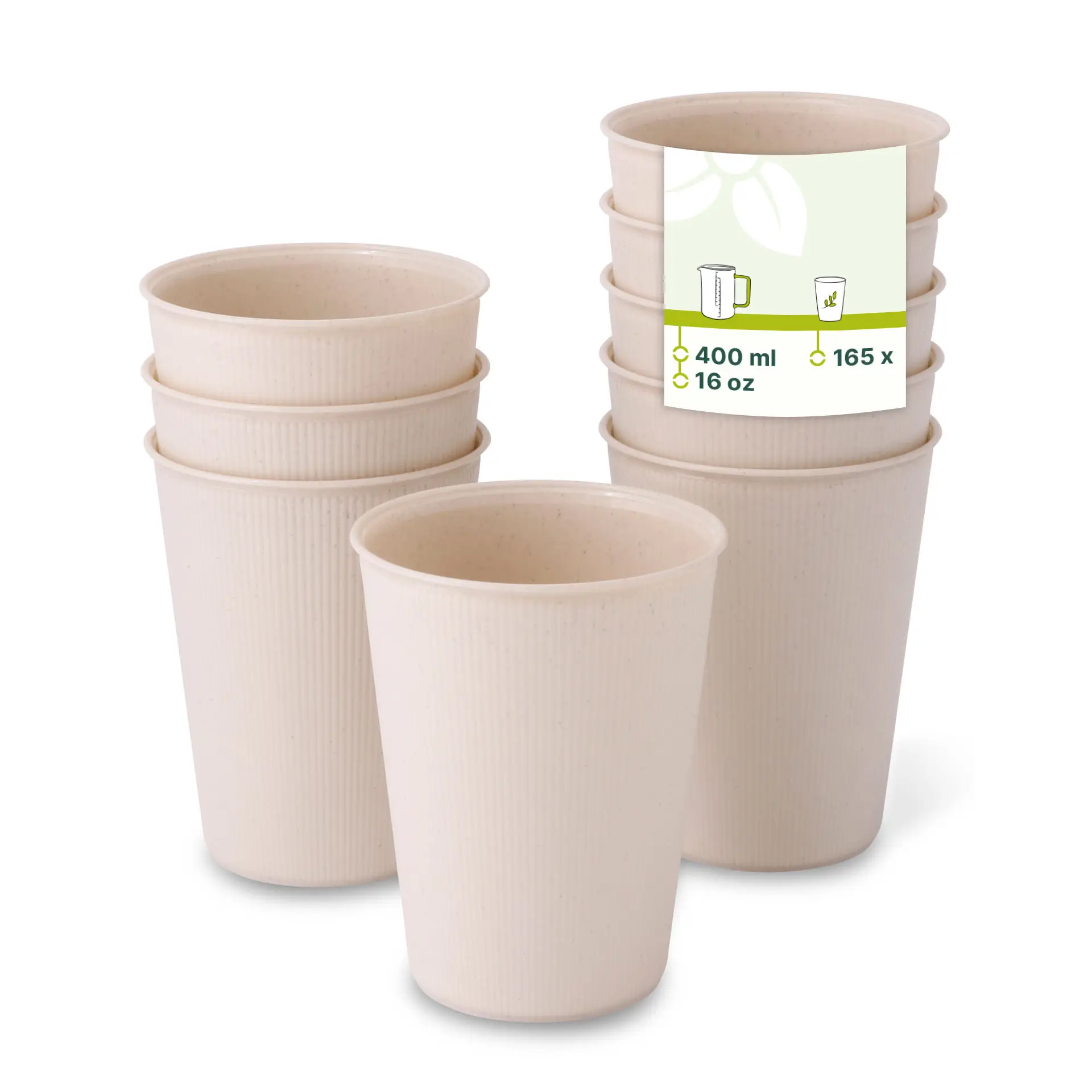 Reusable coffee cups, 12 oz, Ø 90 mm, creamy white