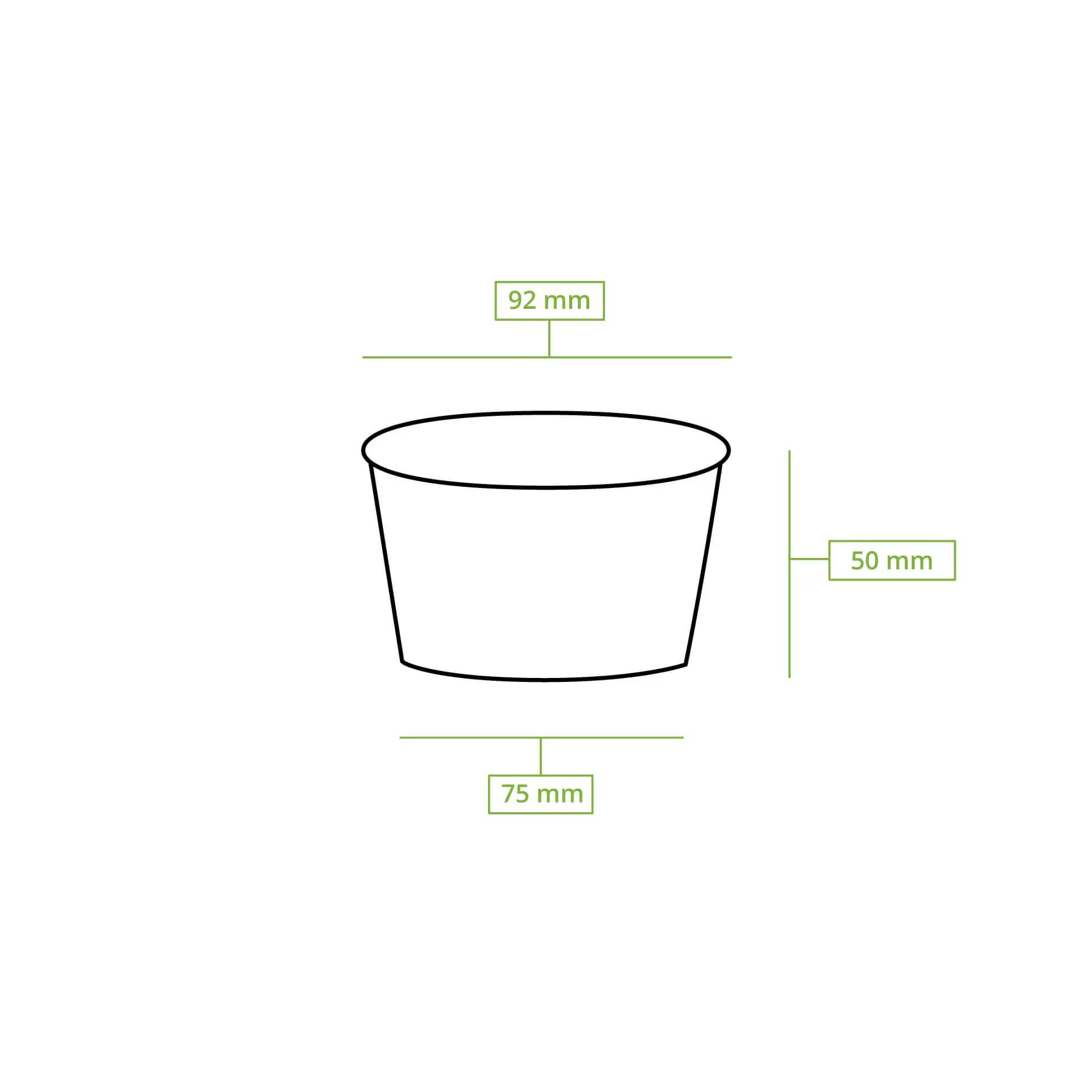 6 oz, max. 7,5 oz Paper-ice-cream cups S, Ø 92 mm, white