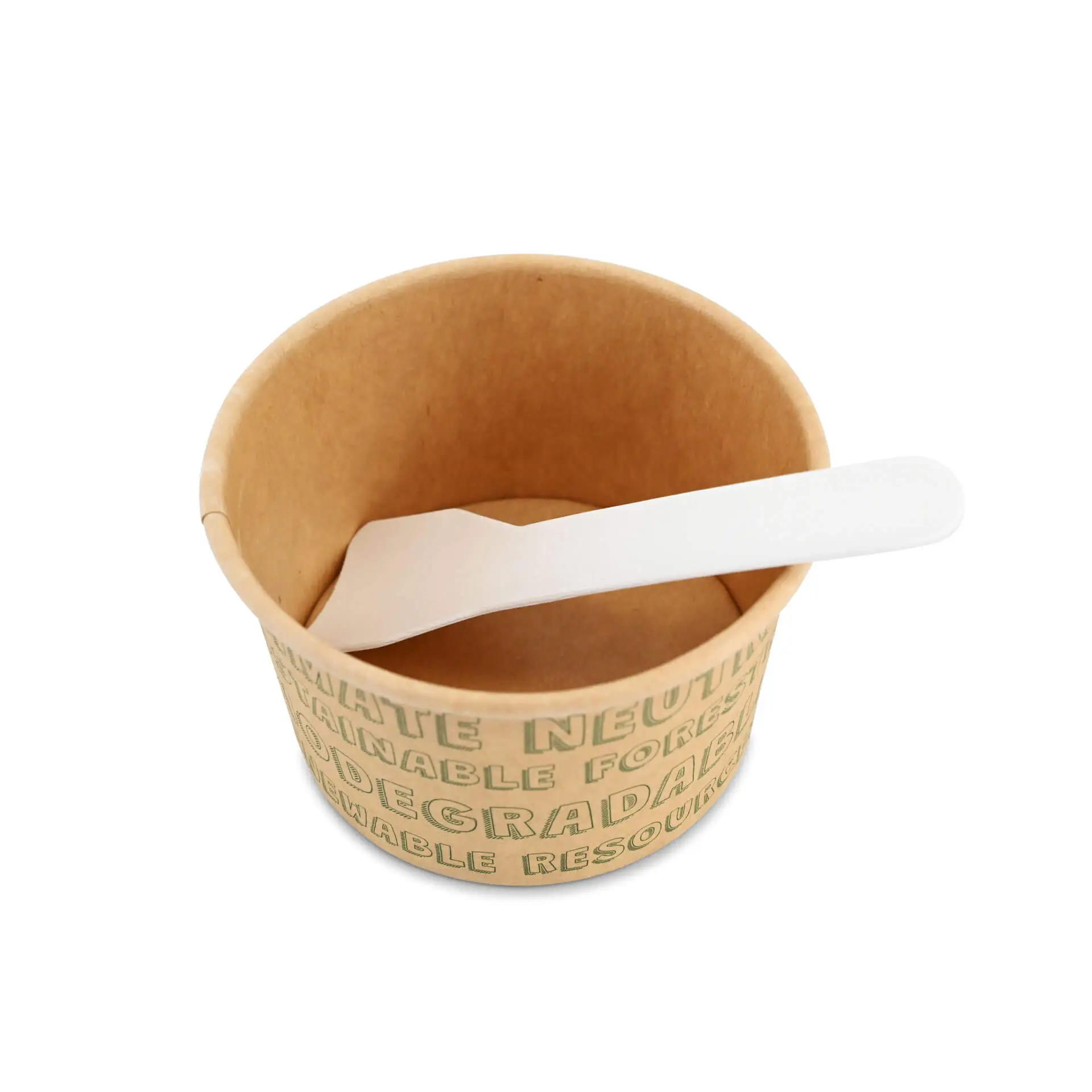 Paper ice cream spoon, 9.5 cm, white