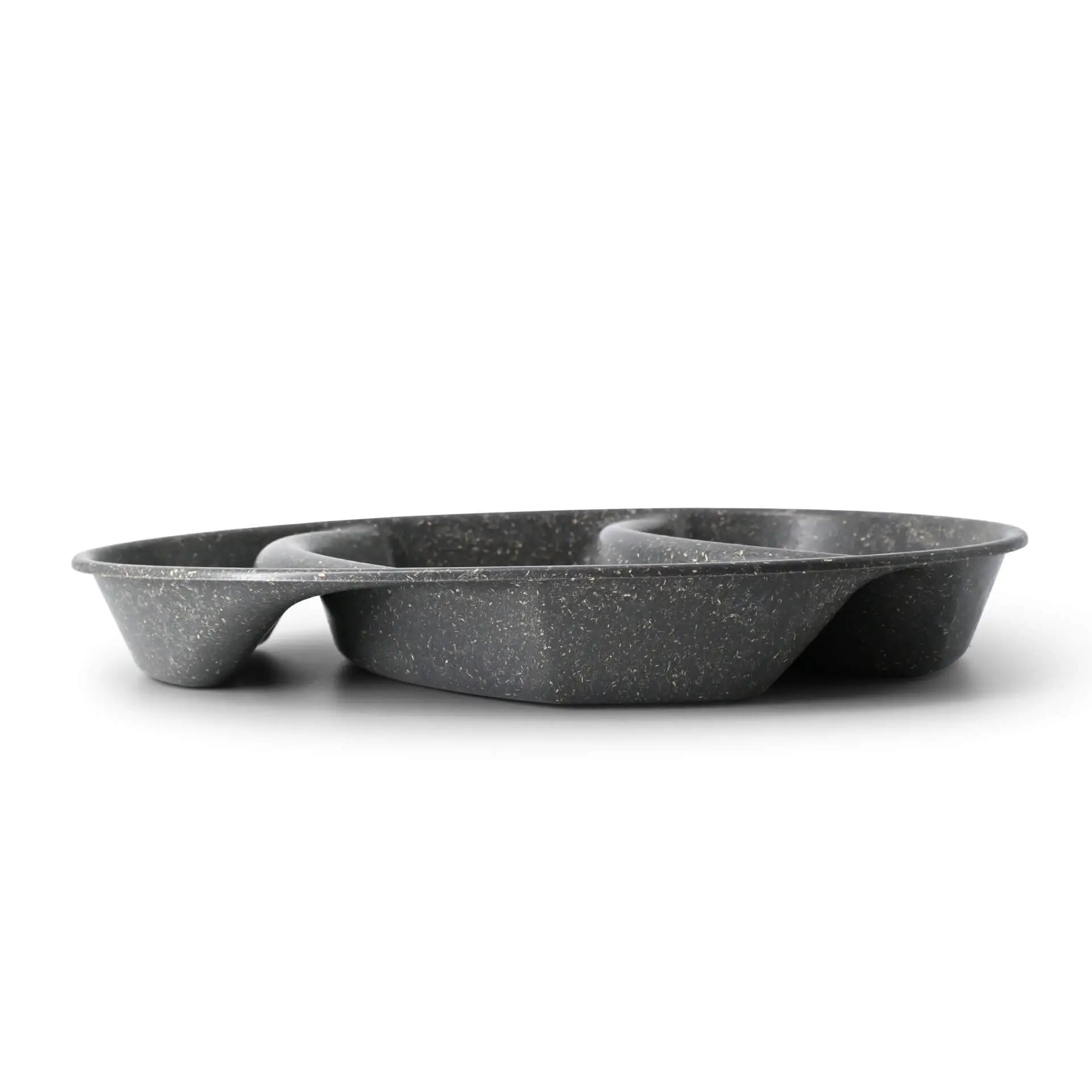 Reusable divided plates "merways Plate" 27.5 × 20 × 3.5 cm, 3 compartments, teardrop, pepper / grey