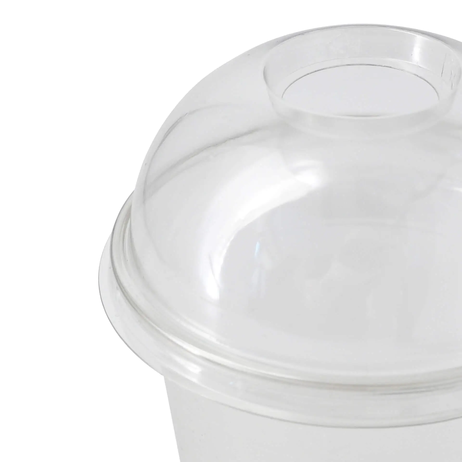 rPET dome lids Ø 95 mm, straw hole