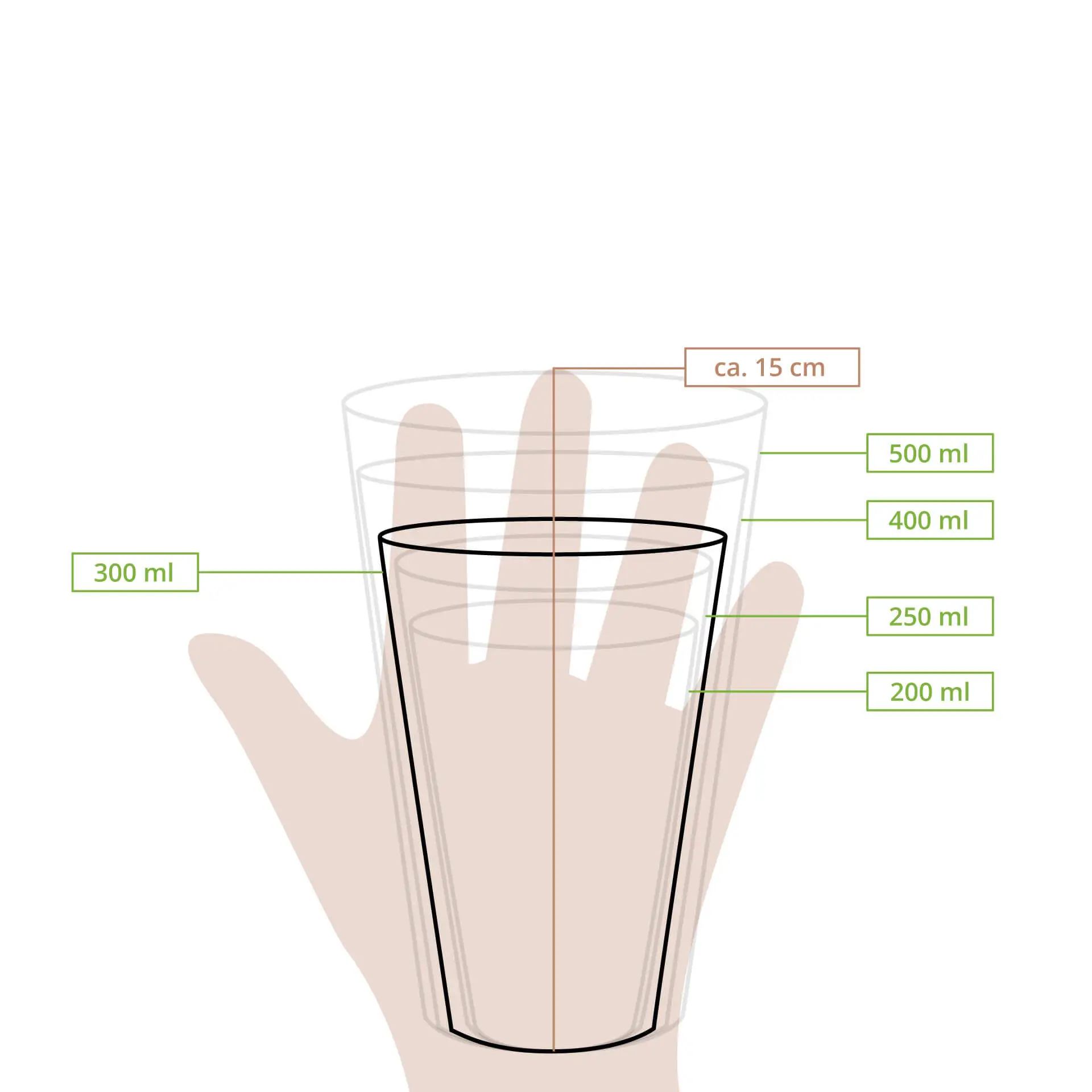 12 oz PLA transparent cups, Ø 95 mm