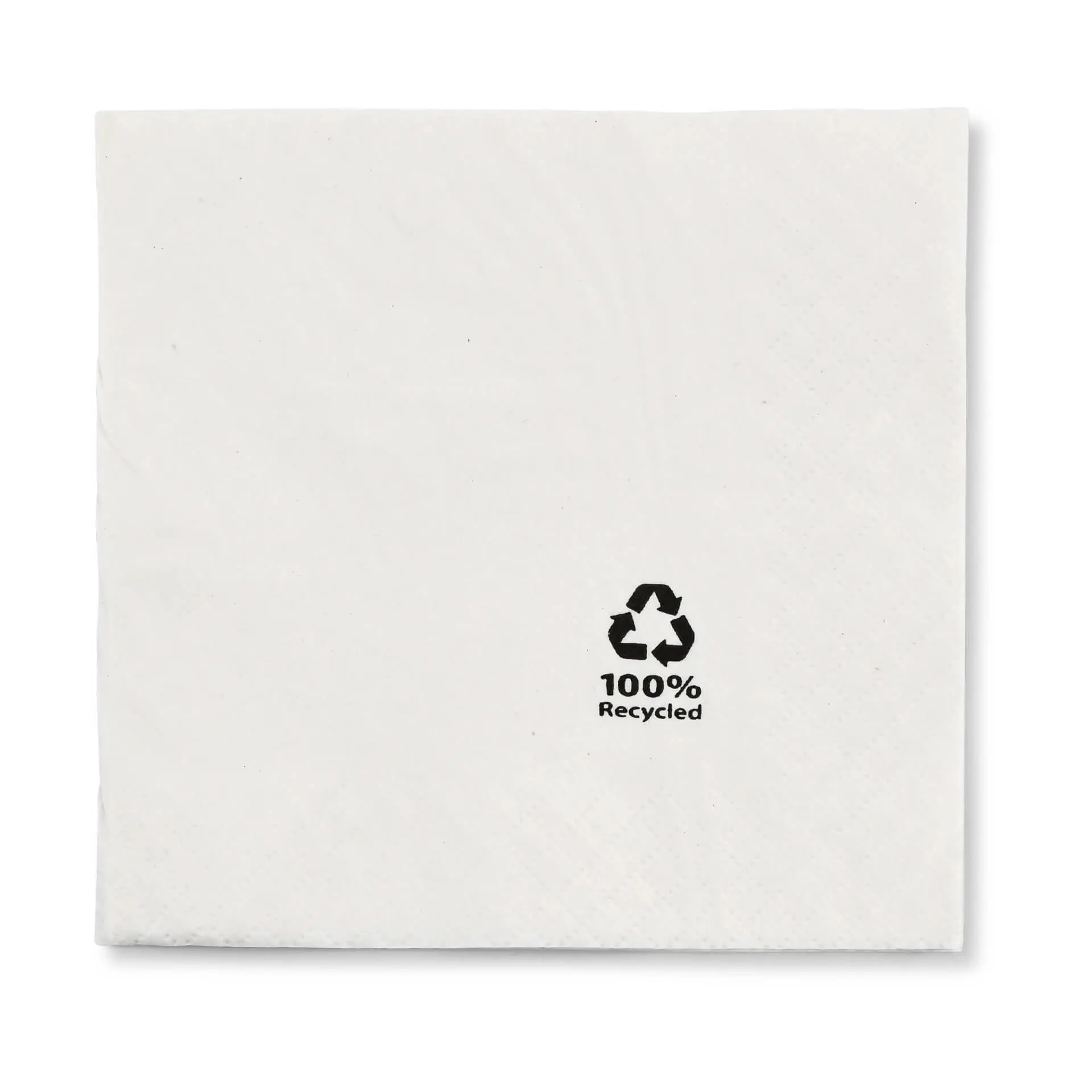 Cocktail napkins made of recycled paper 24 x 24 cm, 2-ply, 1/4 fold, white