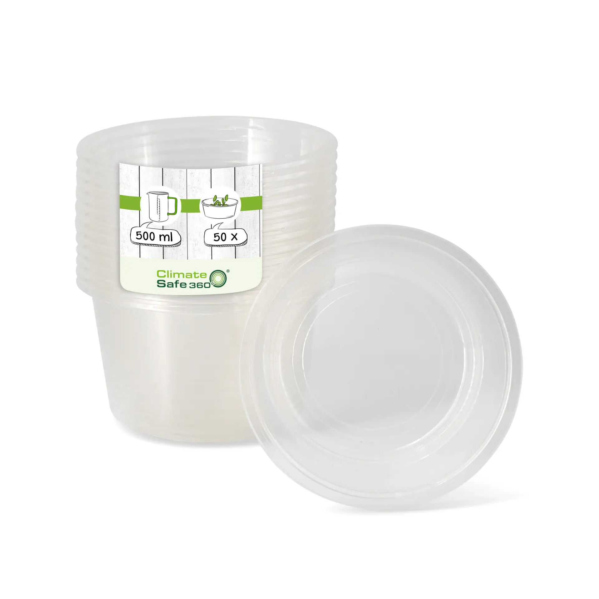 Deli container PLA 500 ml, Ø 121 mm, round