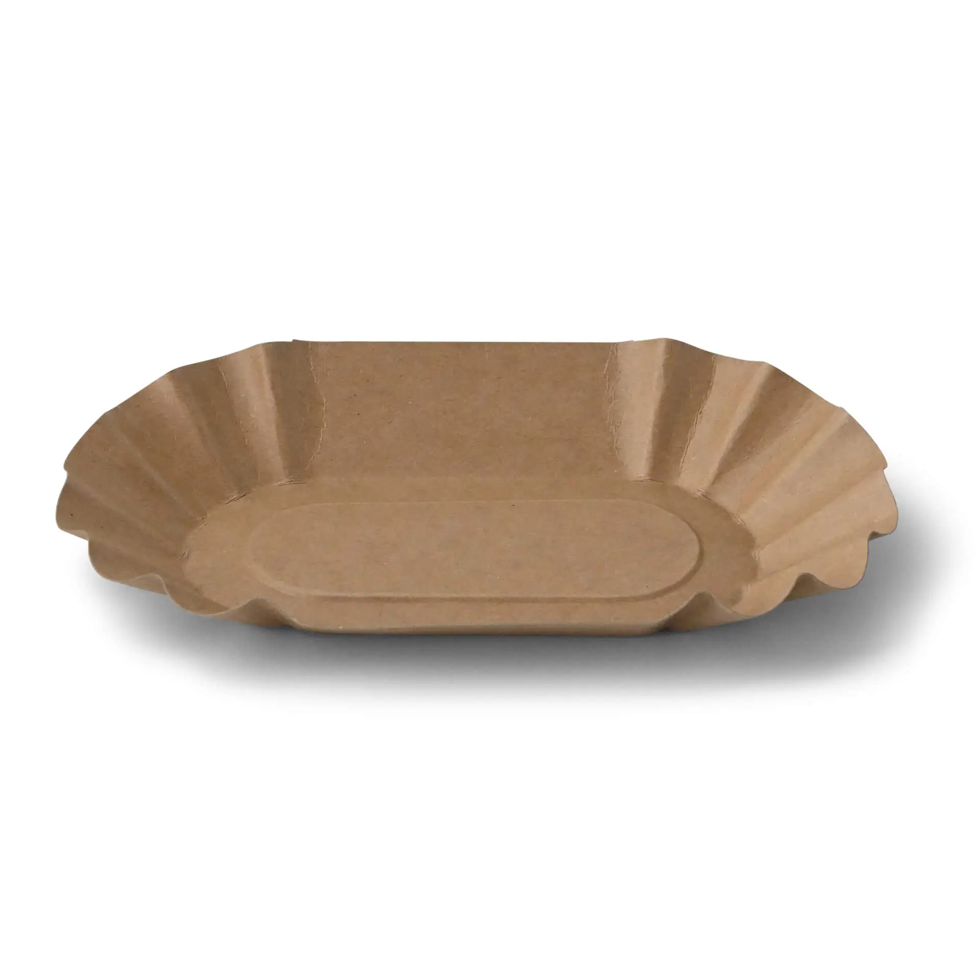 Paper food trays 19.5 x 11 x 3 cm, kraft, oval