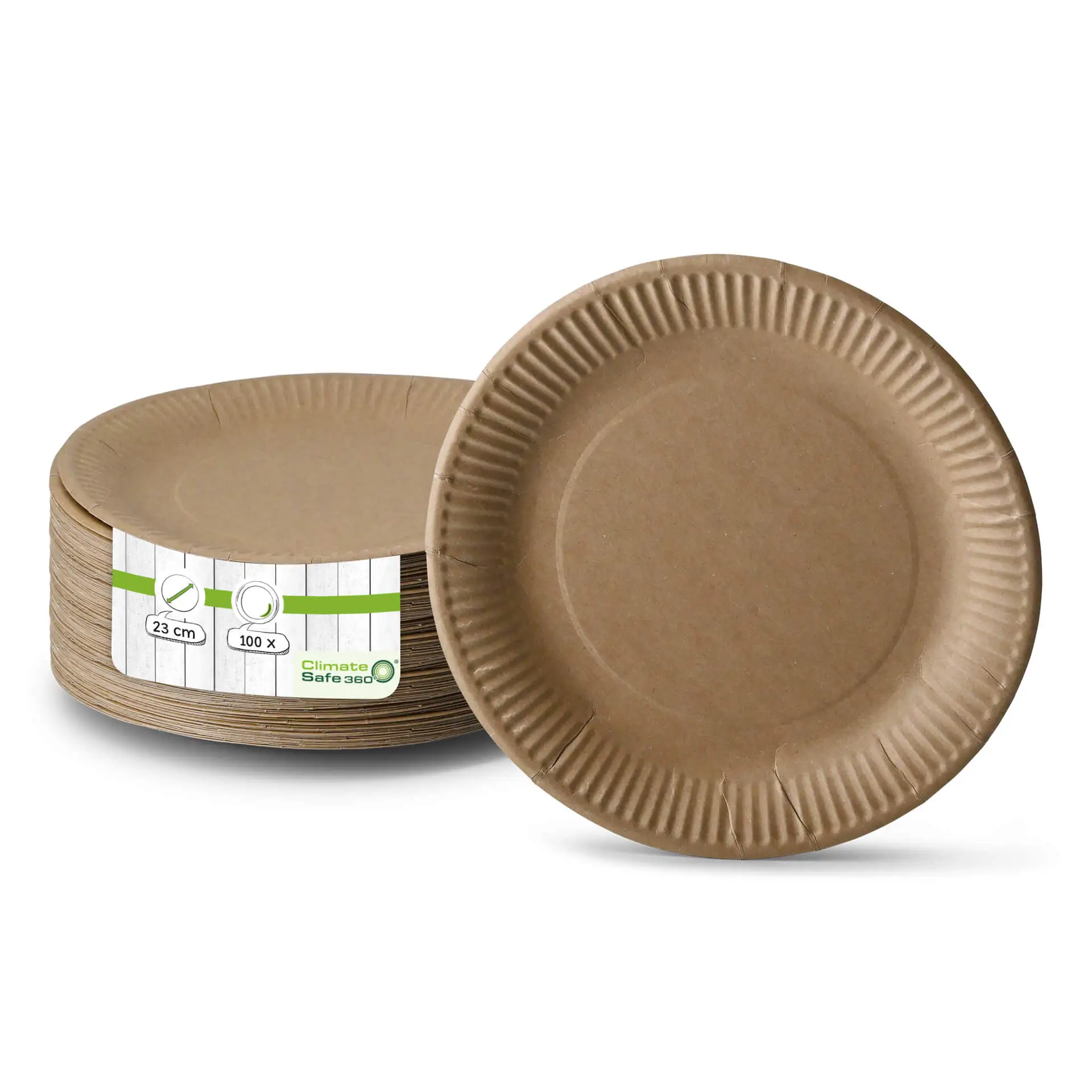 Paper plates Ø 23 cm, brown, round