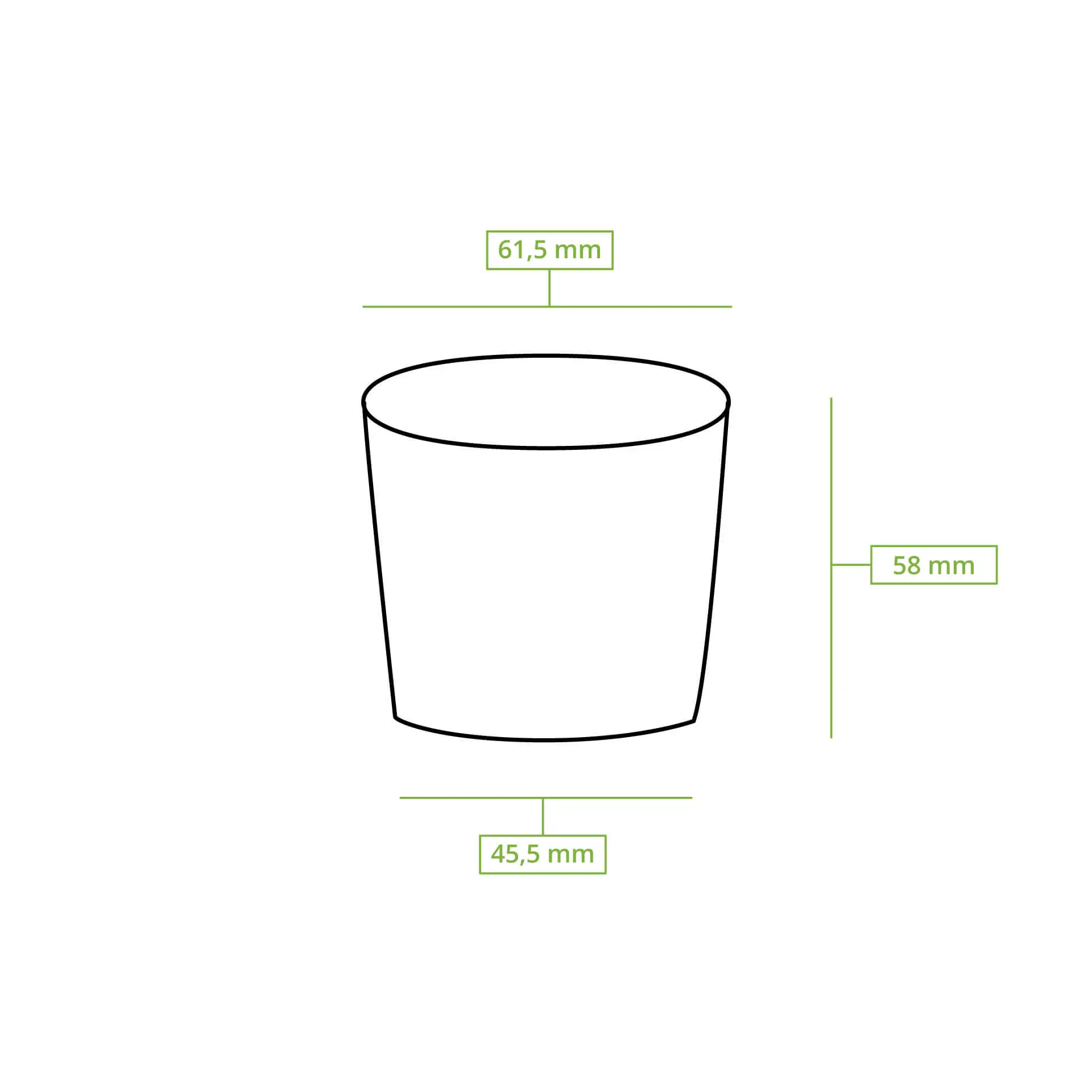 Paper-portion cups 75 ml, Ø 62 mm, unbleached