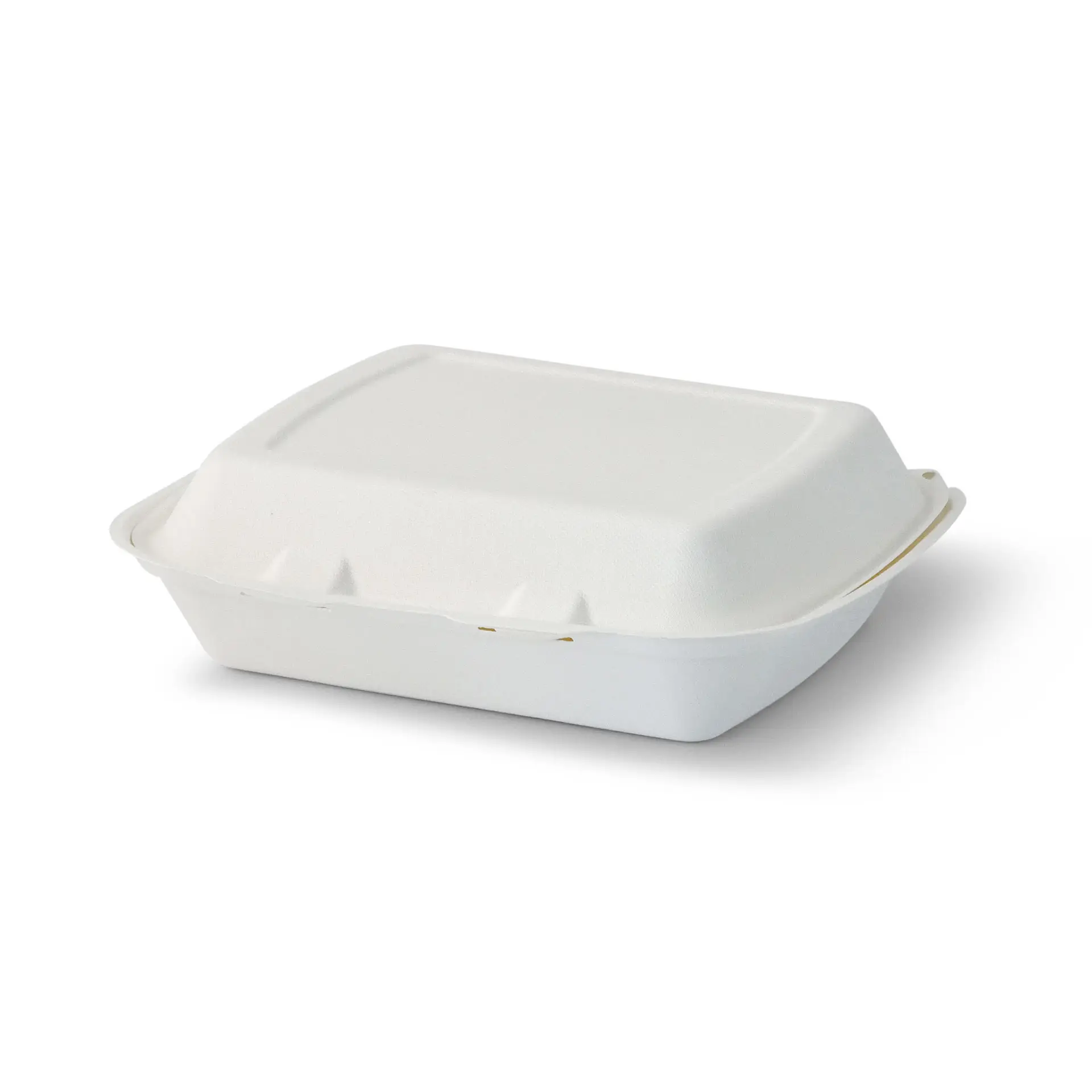 Sugarcane-containers 25 x 20 x 7.5 cm, HP4,  hinged-lid, rectangular