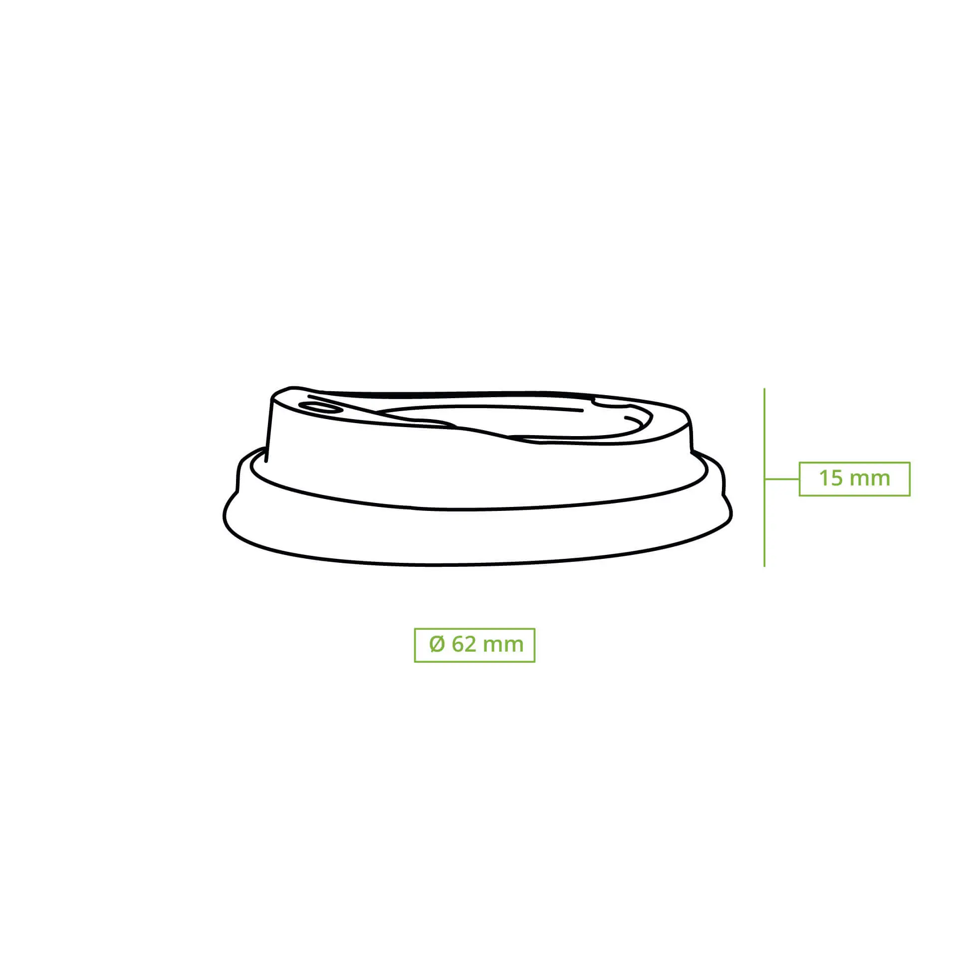 CPLA-Deckel Ø 62 mm, weiß, Trinköffnung