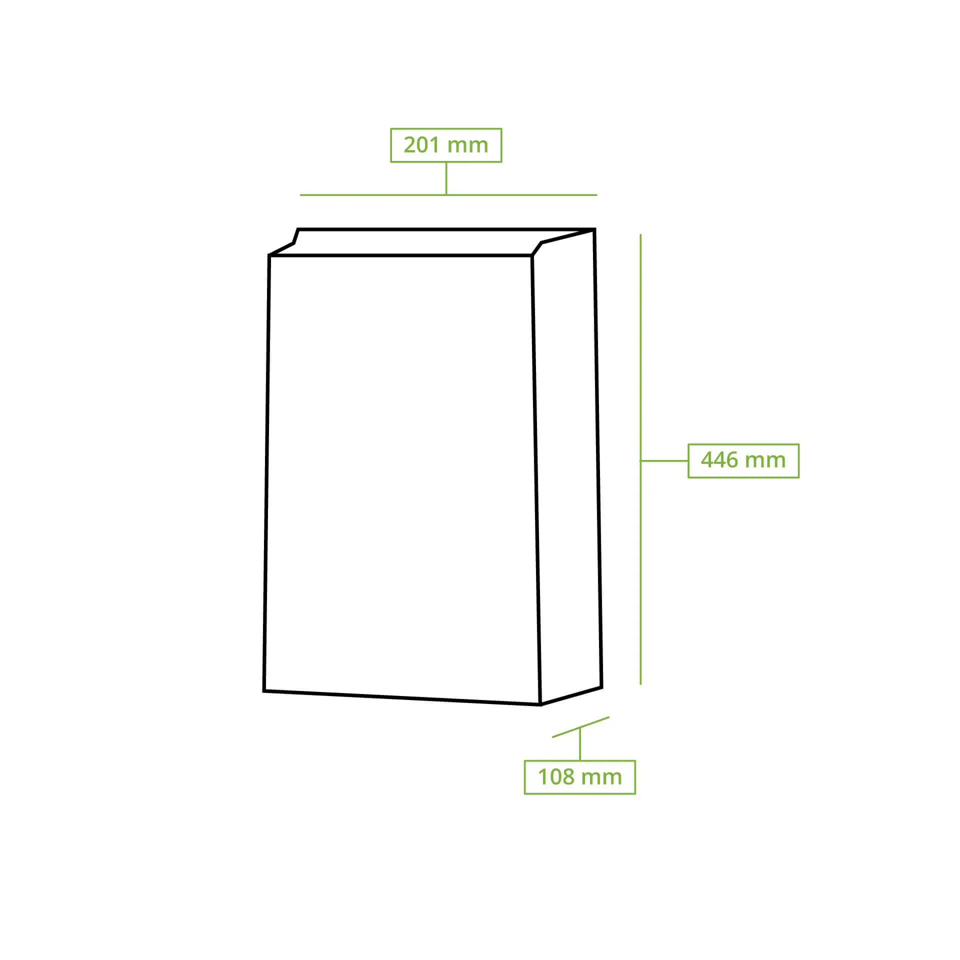 Blockbeutel XL, 20 x 11 x 44,5 cm, PP-Folie, braun, Kraftpapier