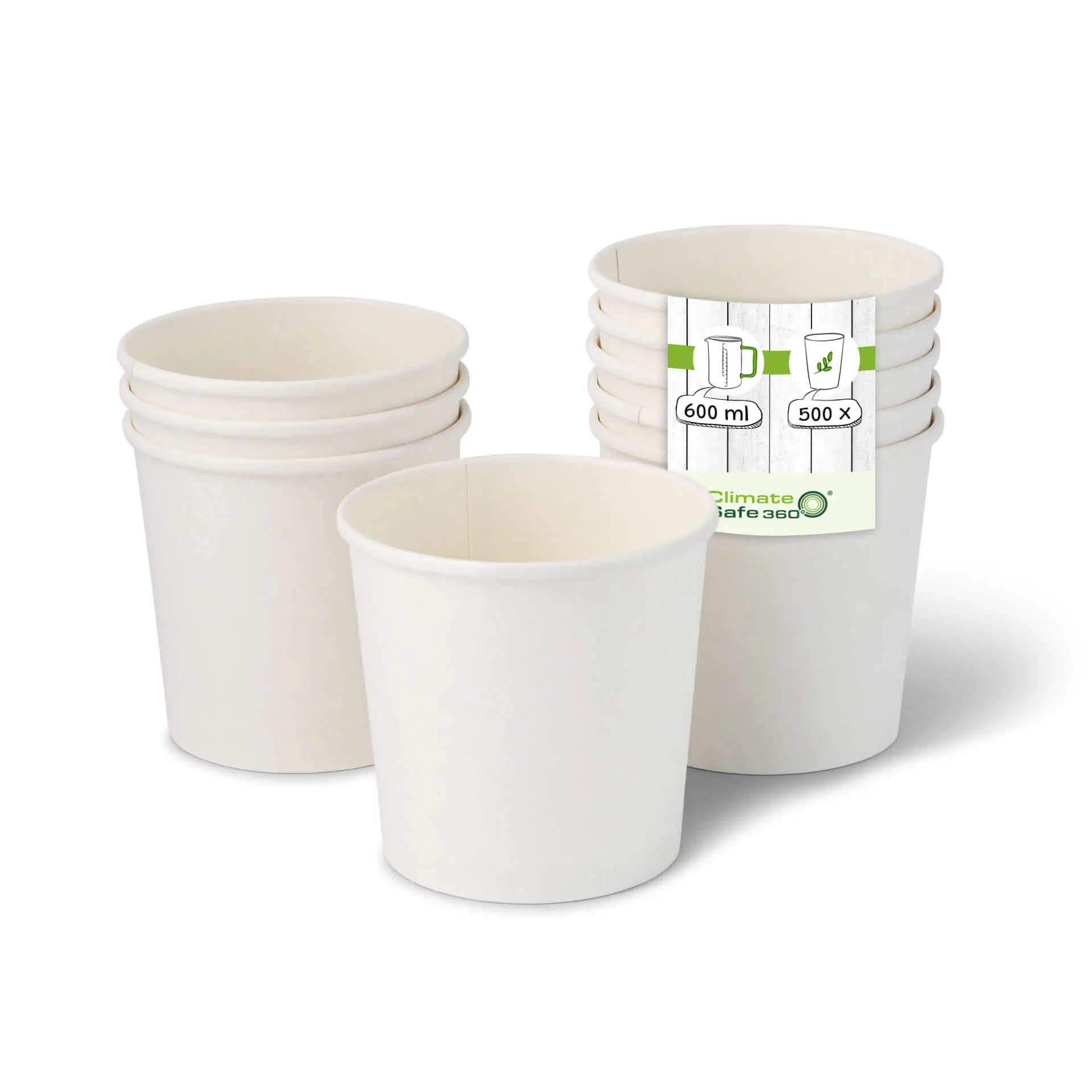 Suppenbecher to go(beschichtet) 600 ml / 24 oz, Ø 115 mm, weiß