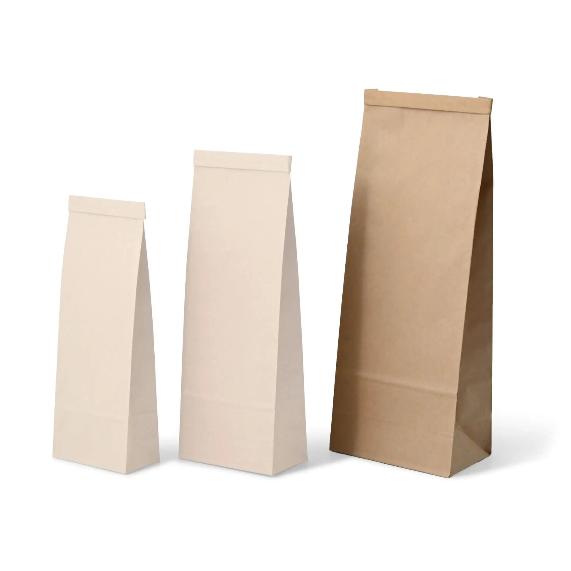 Block bottom bags L, 12.5 x 7,5 x 32.5 cm, PP-foil, brown, tin tie, kraft paper