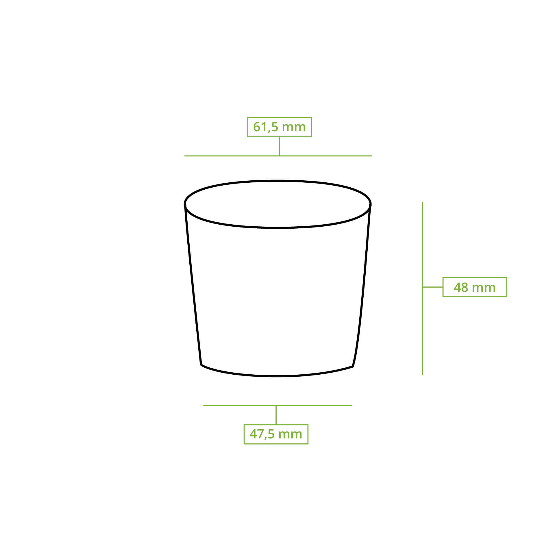 Portionsbecher aus Pappe 50 ml, Ø 62 mm, ungebleicht