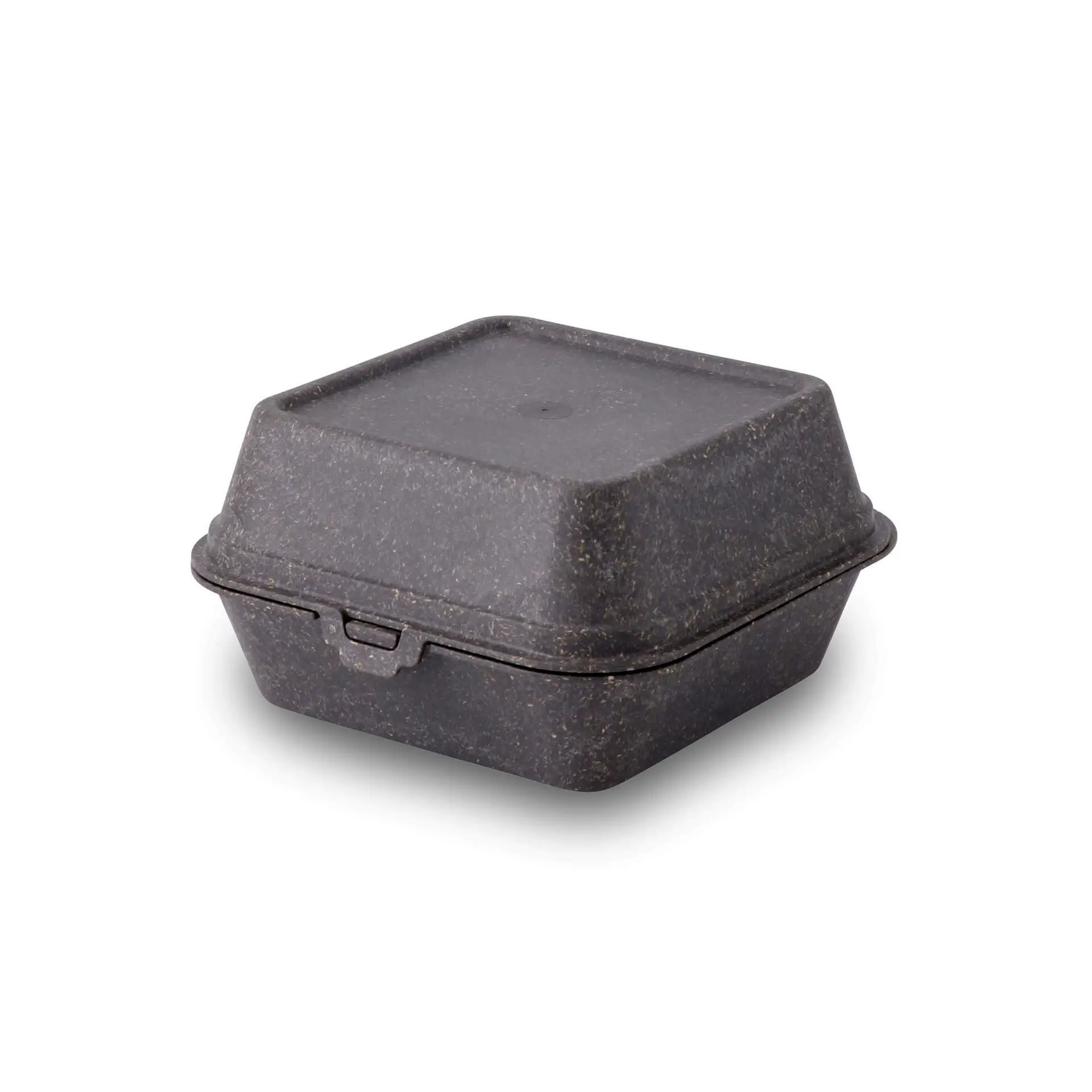 Reusable burger boxes "merways Box" 16 x 15 x 8.5 cm, pepper / grey