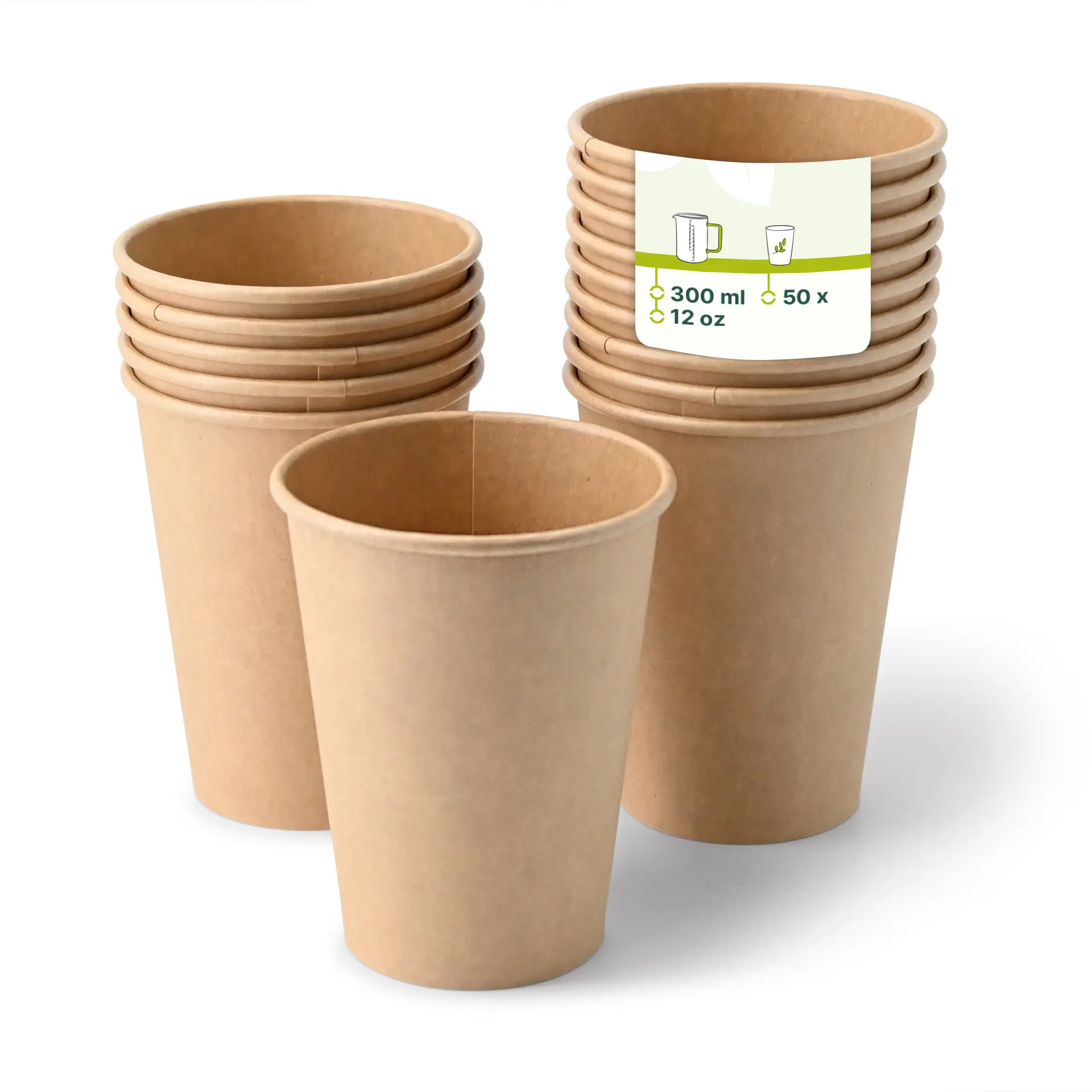 12 oz Paper cups single wall, Ø 90 mm, kraft