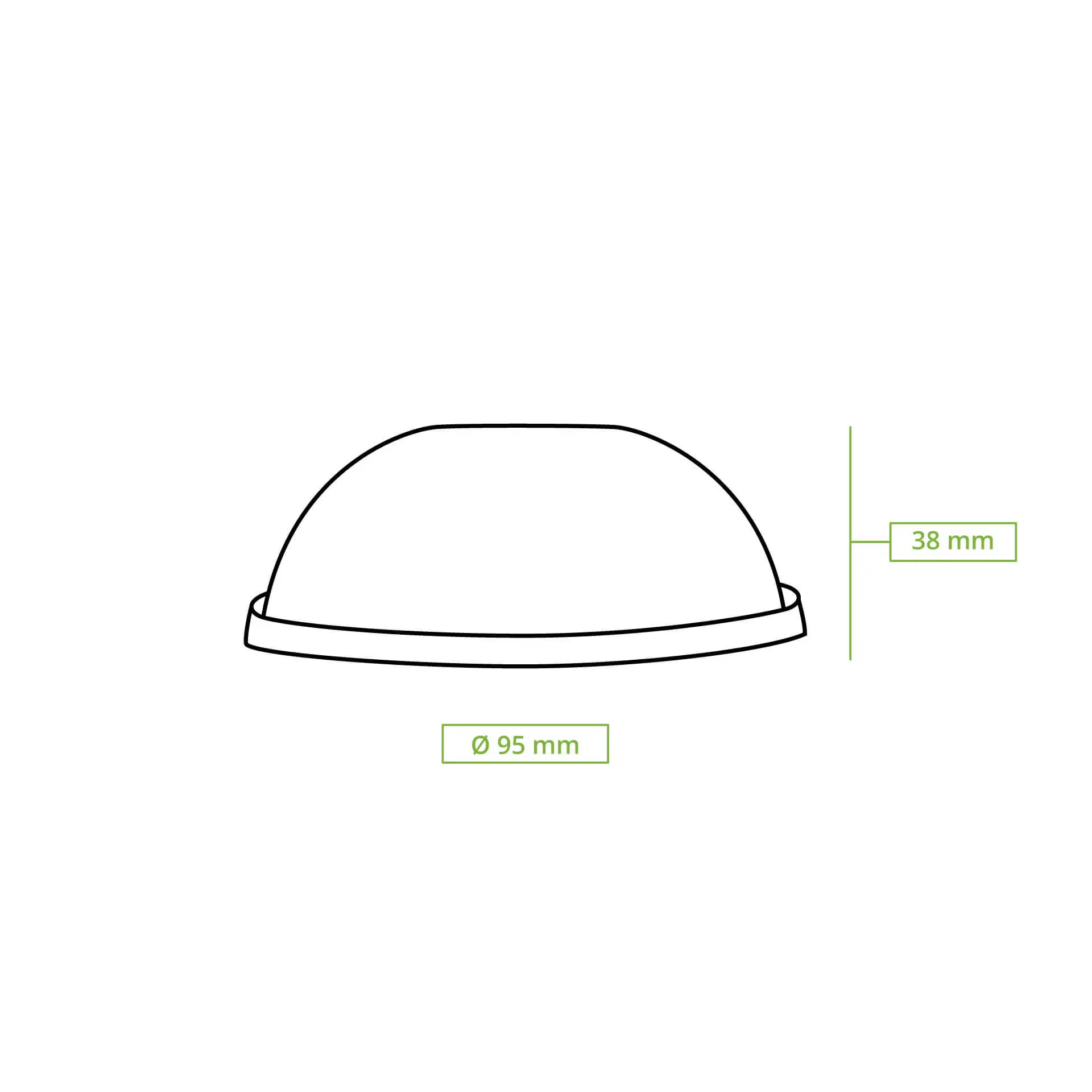 rPET dome lids Ø 95 mm, closed