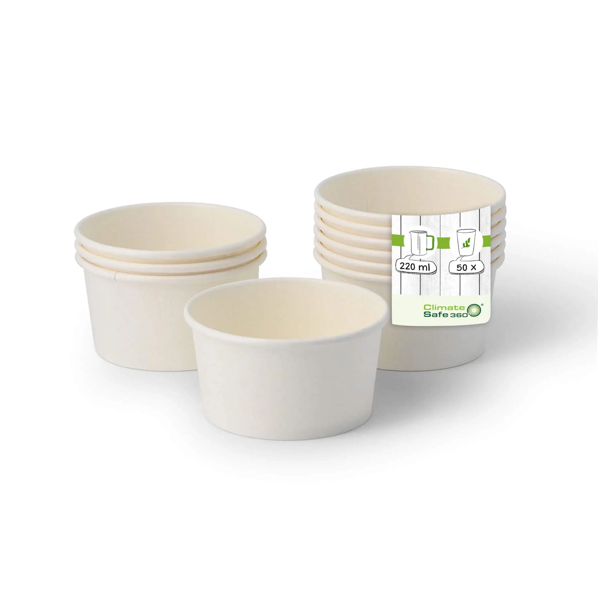 6 oz, max. 7,5 oz Paper-ice-cream cups S, Ø 92 mm, white