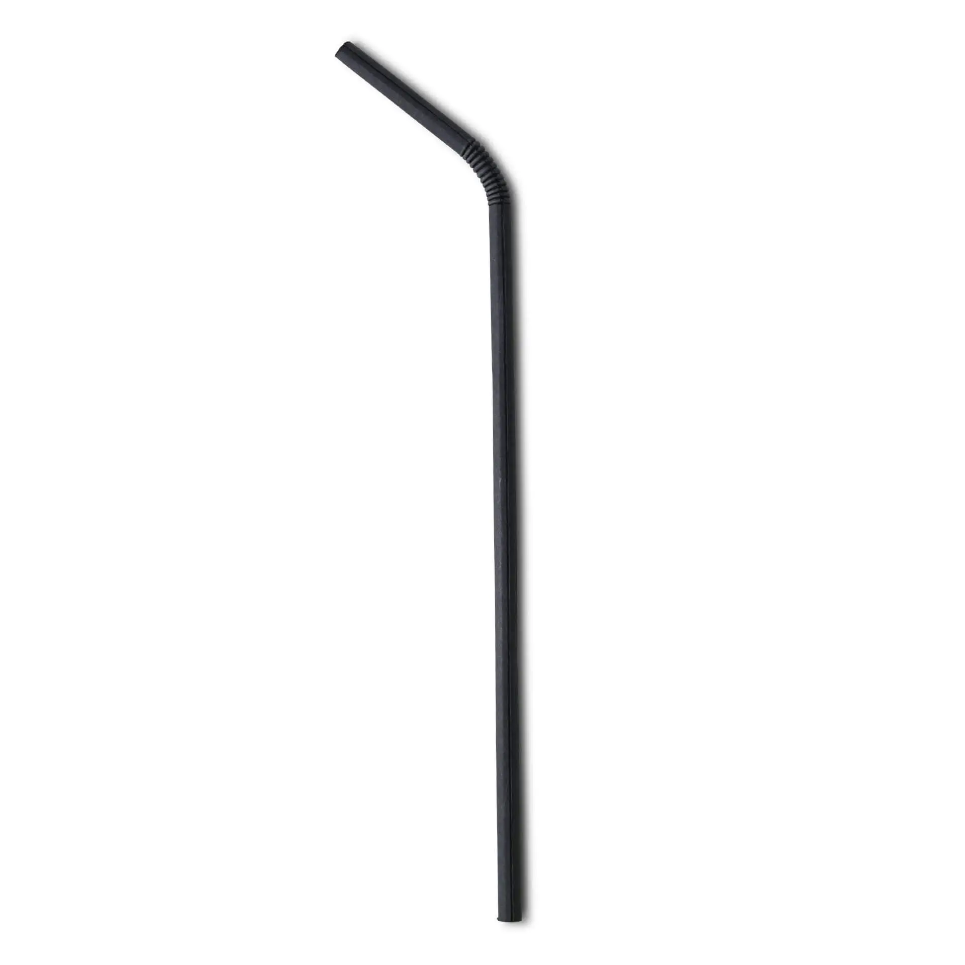 22 cm, Ø 0.5 cm Paper-straws flexible, black, wrapped