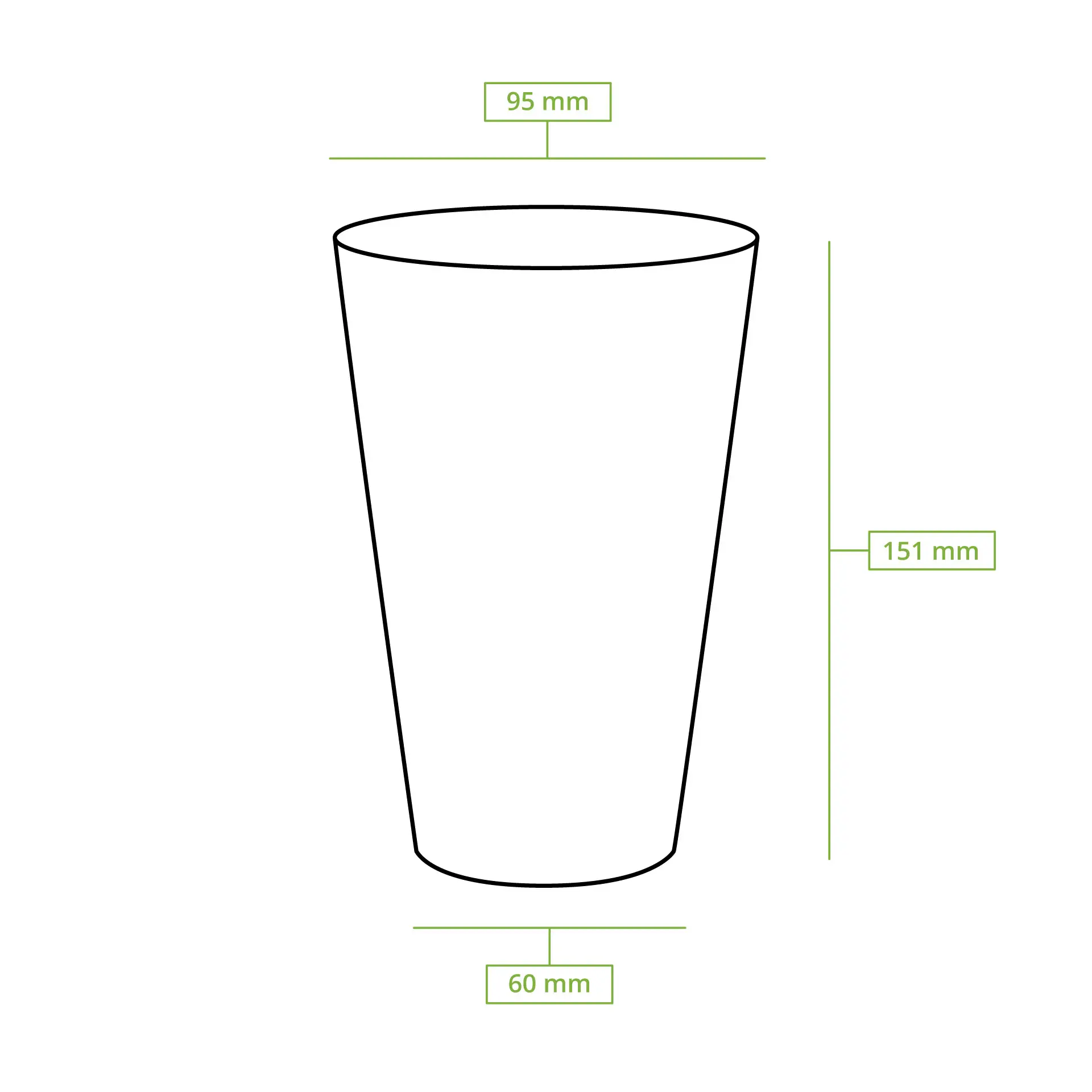 20 oz PLA clear cups, Ø 95 mm