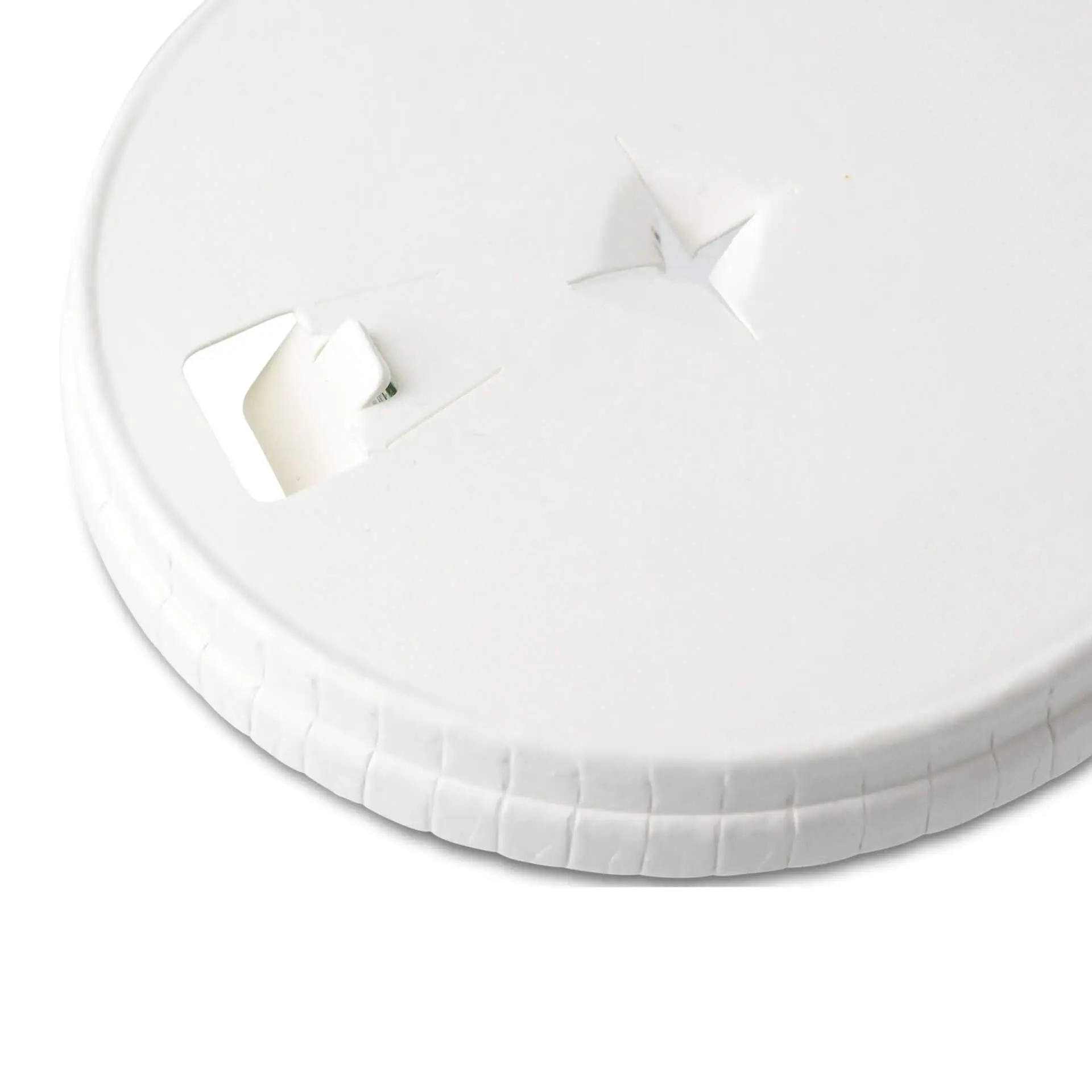 Paper-lids Ø 80 mm, white, drinking + straw hole