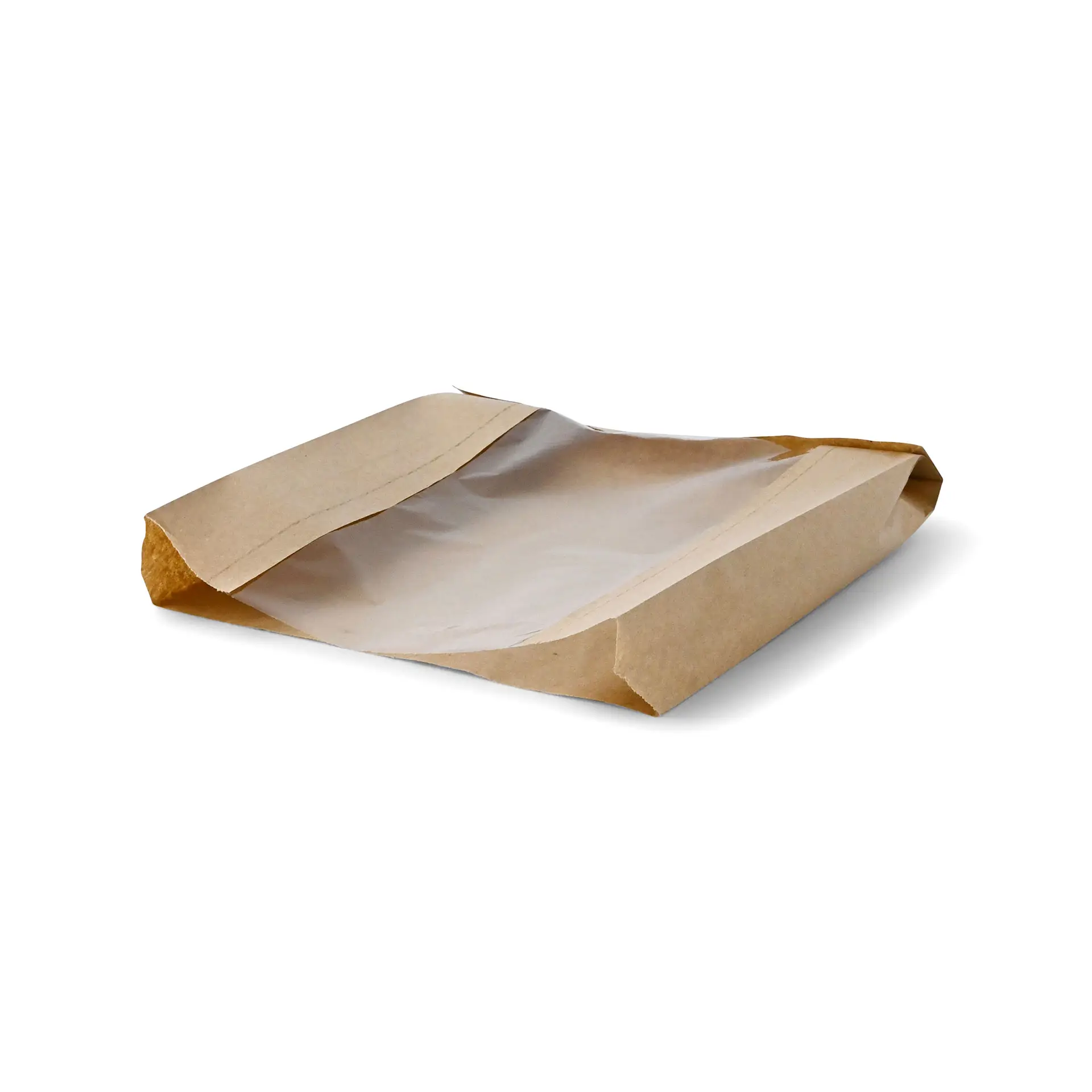 Strip window paper bags, 20 + 5 x 27 cm, brown