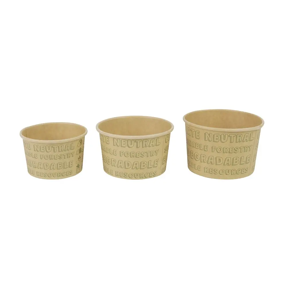 Paper- ice-cream cups 150 ml / 6 oz, unbleached, EcoUp