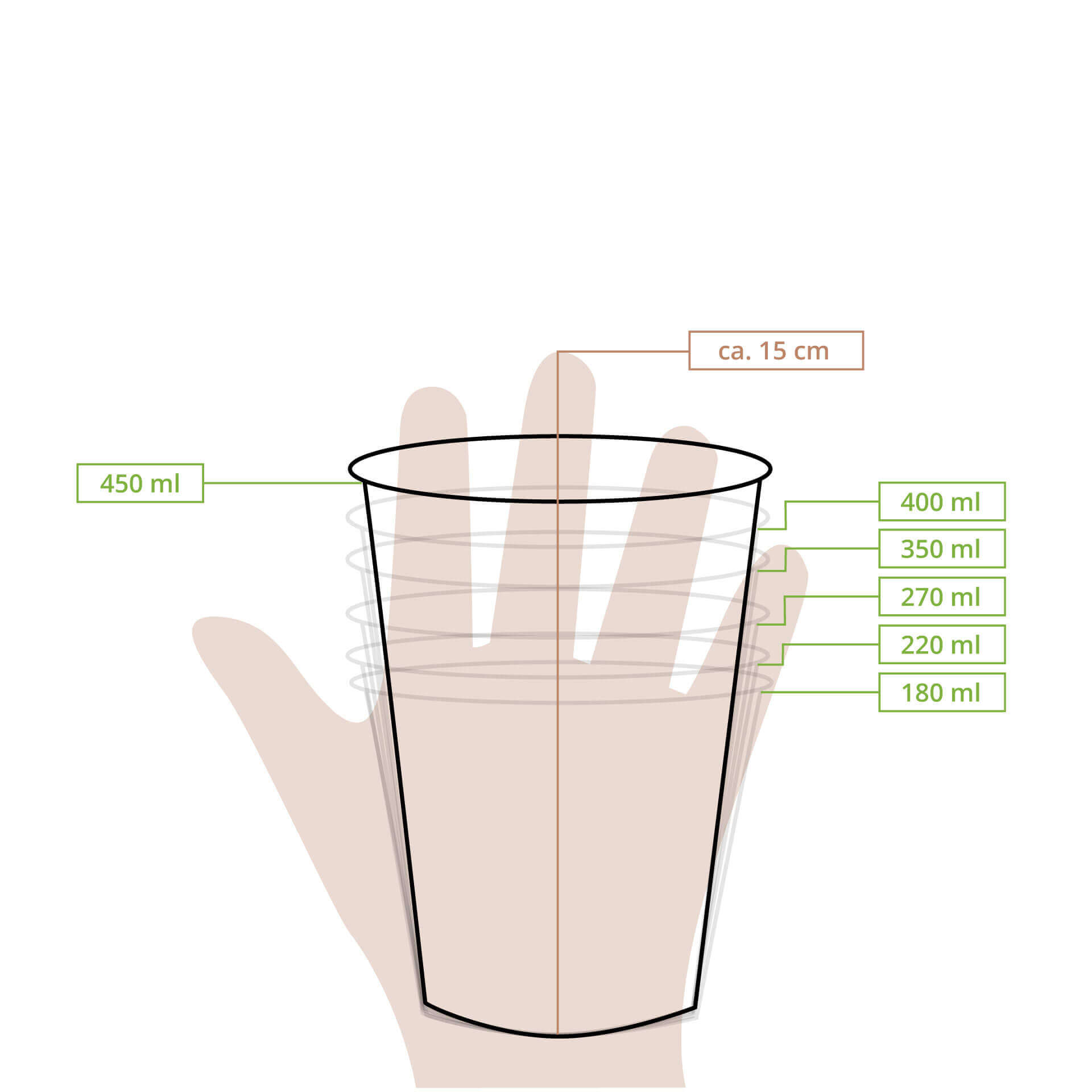 Eisbecher aus Pappe XXL, 400 ml, max. 450 ml, Ø 92 mm, weiß