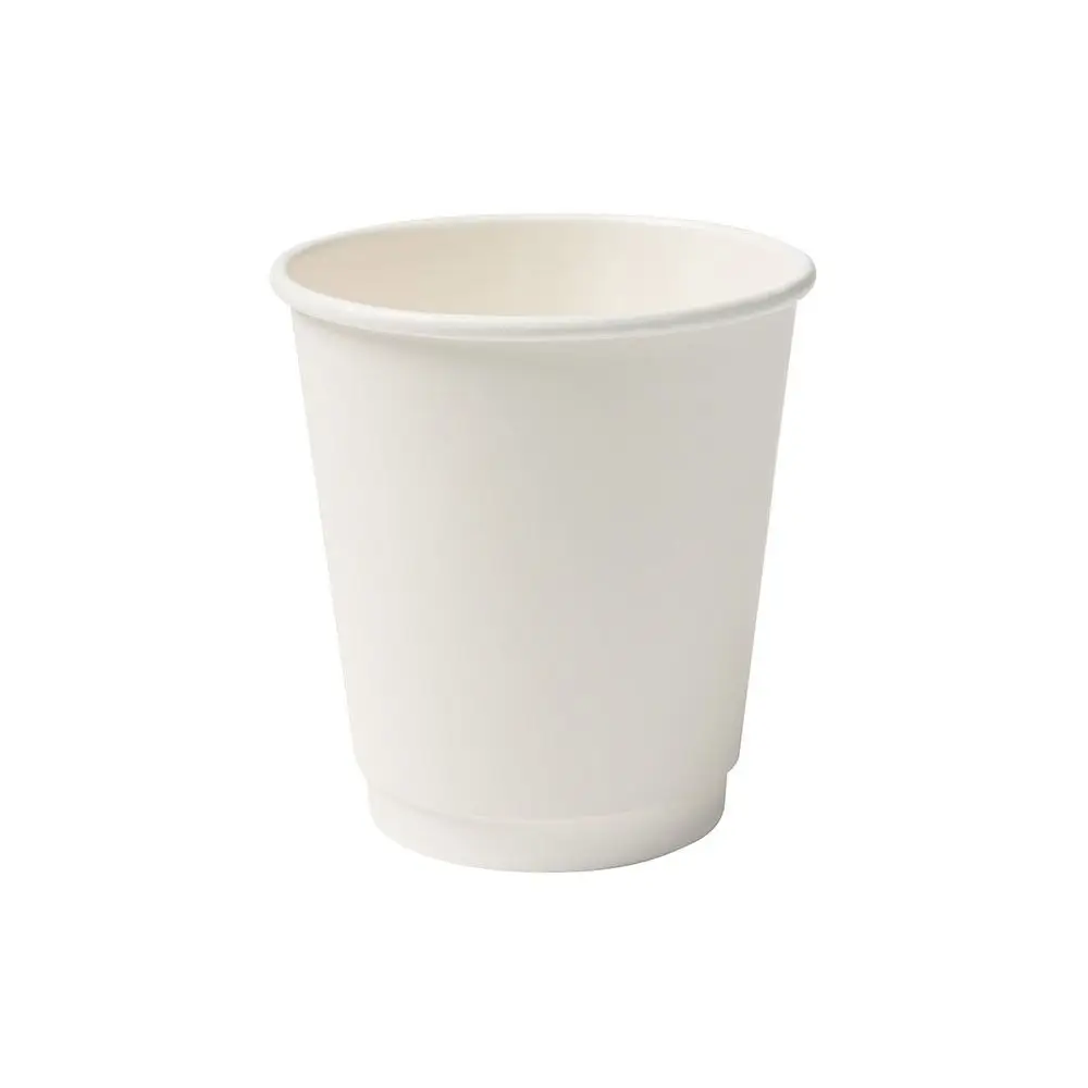 8 oz Disposable paper coffee cups double wall, Ø 80 mm, white