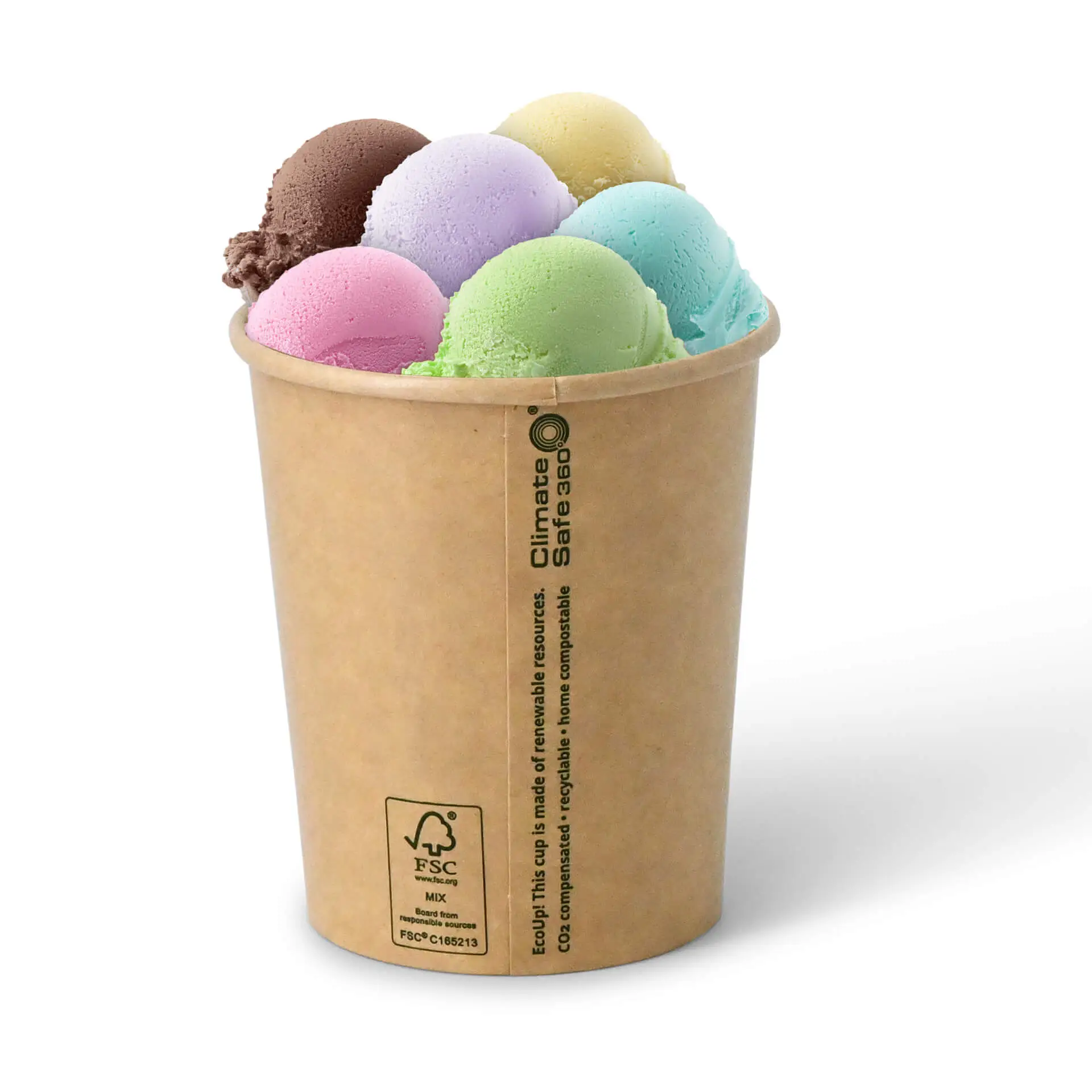 16 oz Paper-ice-cream cups XXL, Ø 92 mm, brown