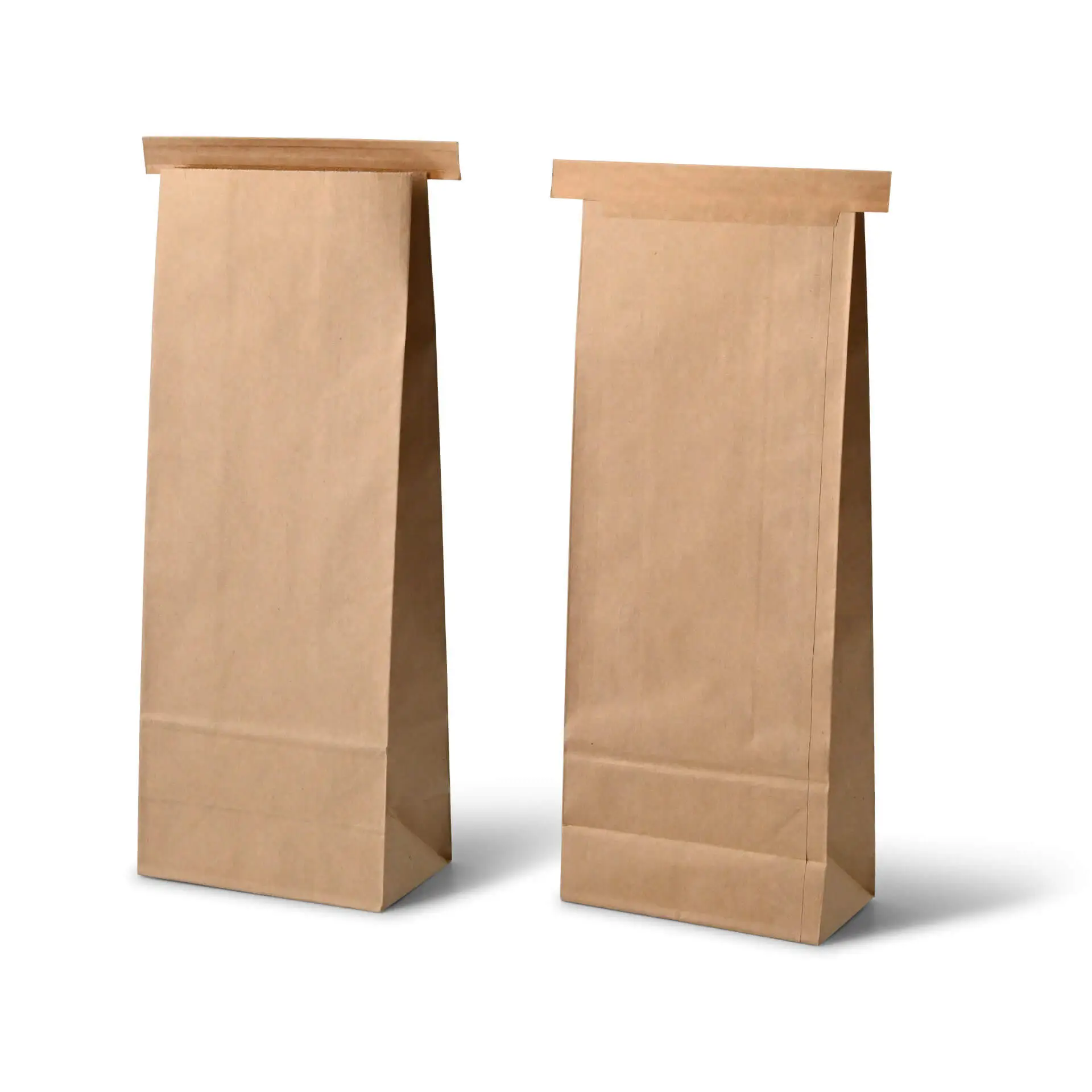 Block bottom bags L, 12.5 x 7,5 x 32.5 cm, PP-foil, brown, tin tie, kraft paper