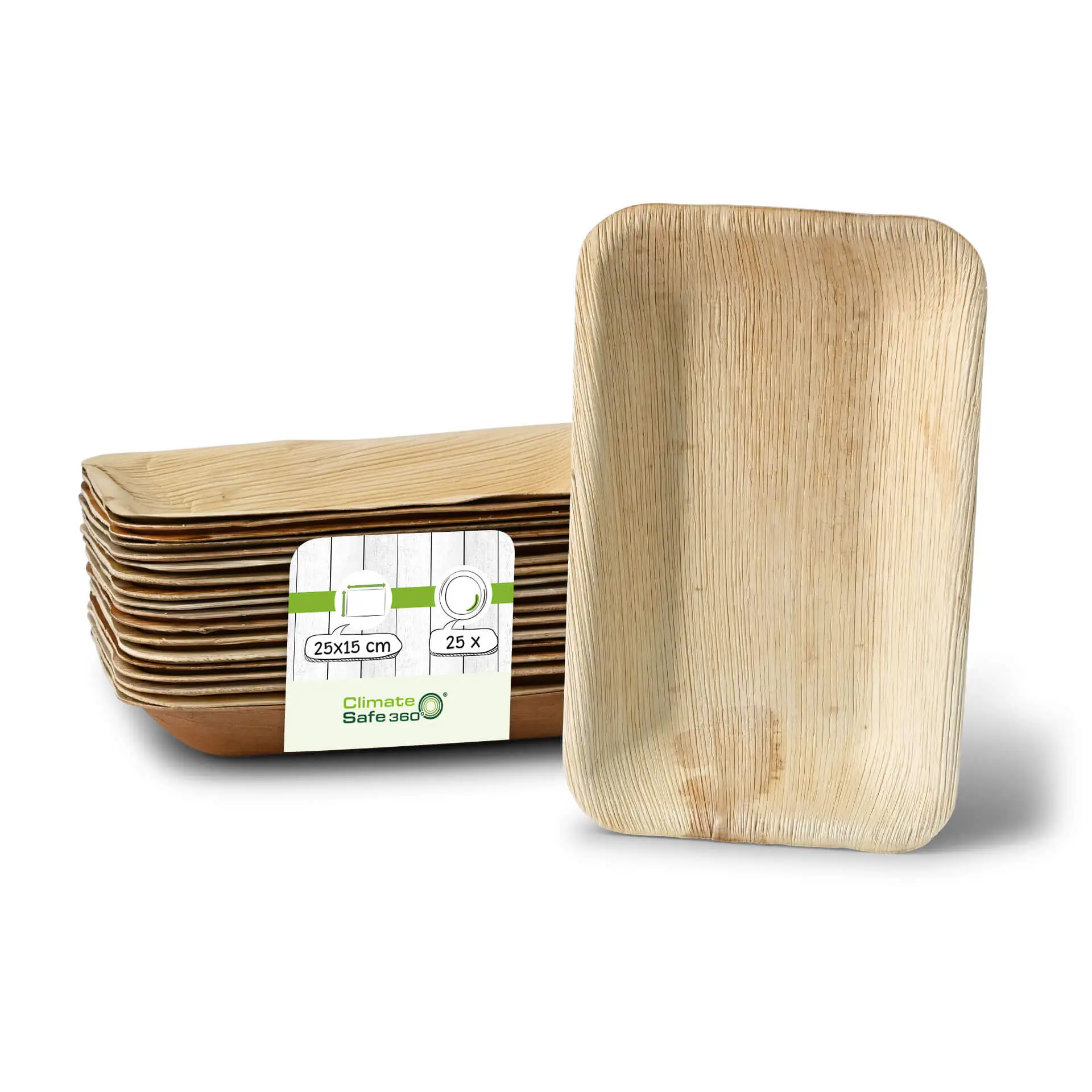 Palm leaf plate "Palmware®" 25 x 15 cm, deep, rectangular