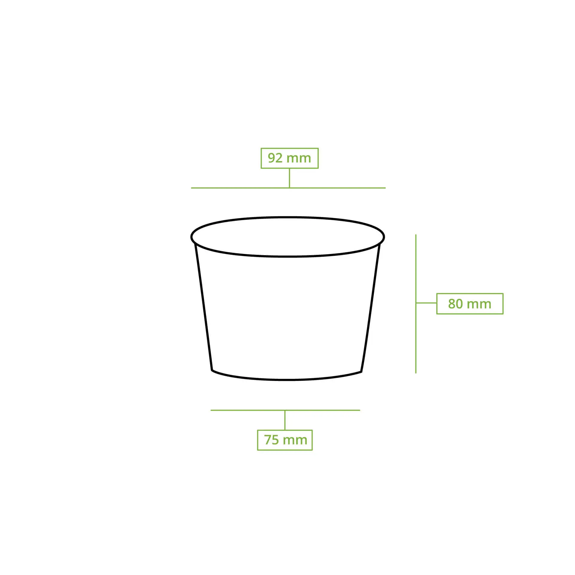 Eisbecher aus Pappe L, 250 ml, max. 350 ml, Ø 92 mm, weiß