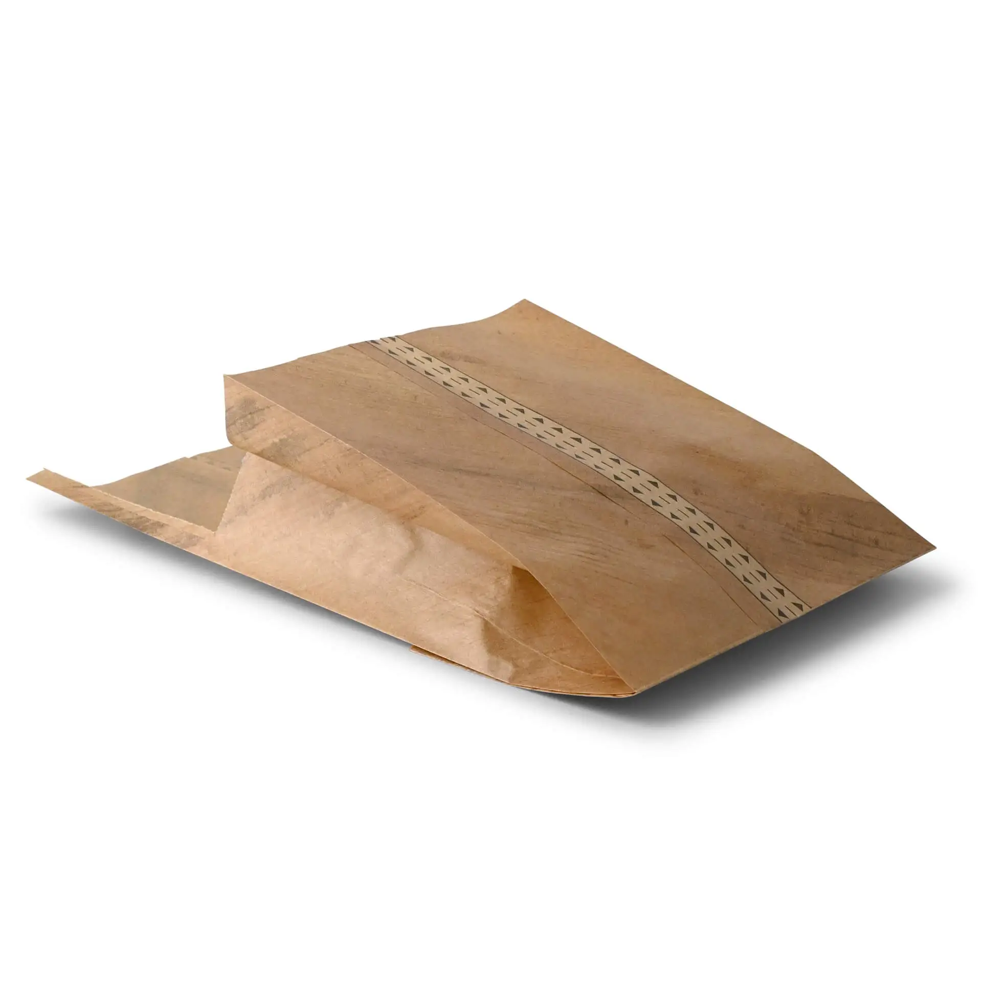 Paper-burger bag 15 x 16.5 x 8.5 cm, kraft, with adhesive seal