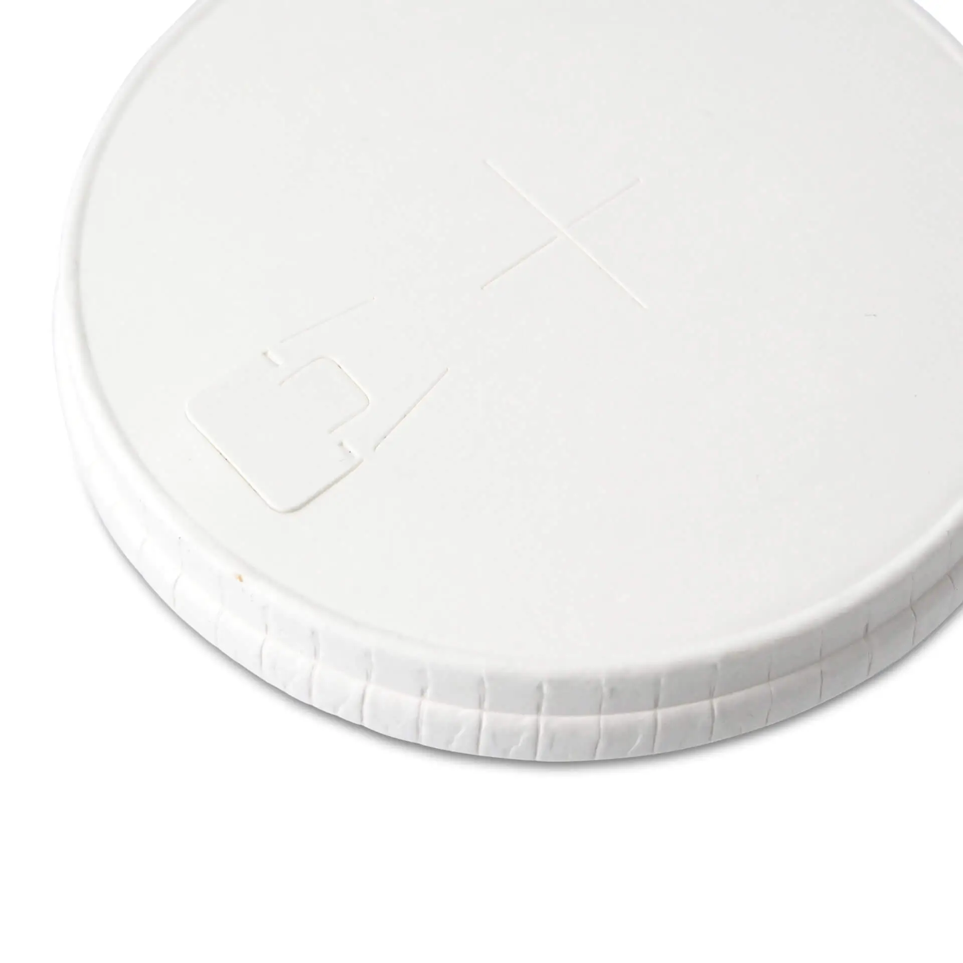 Paper-lids Ø 90 mm, white, drinking + straw hole