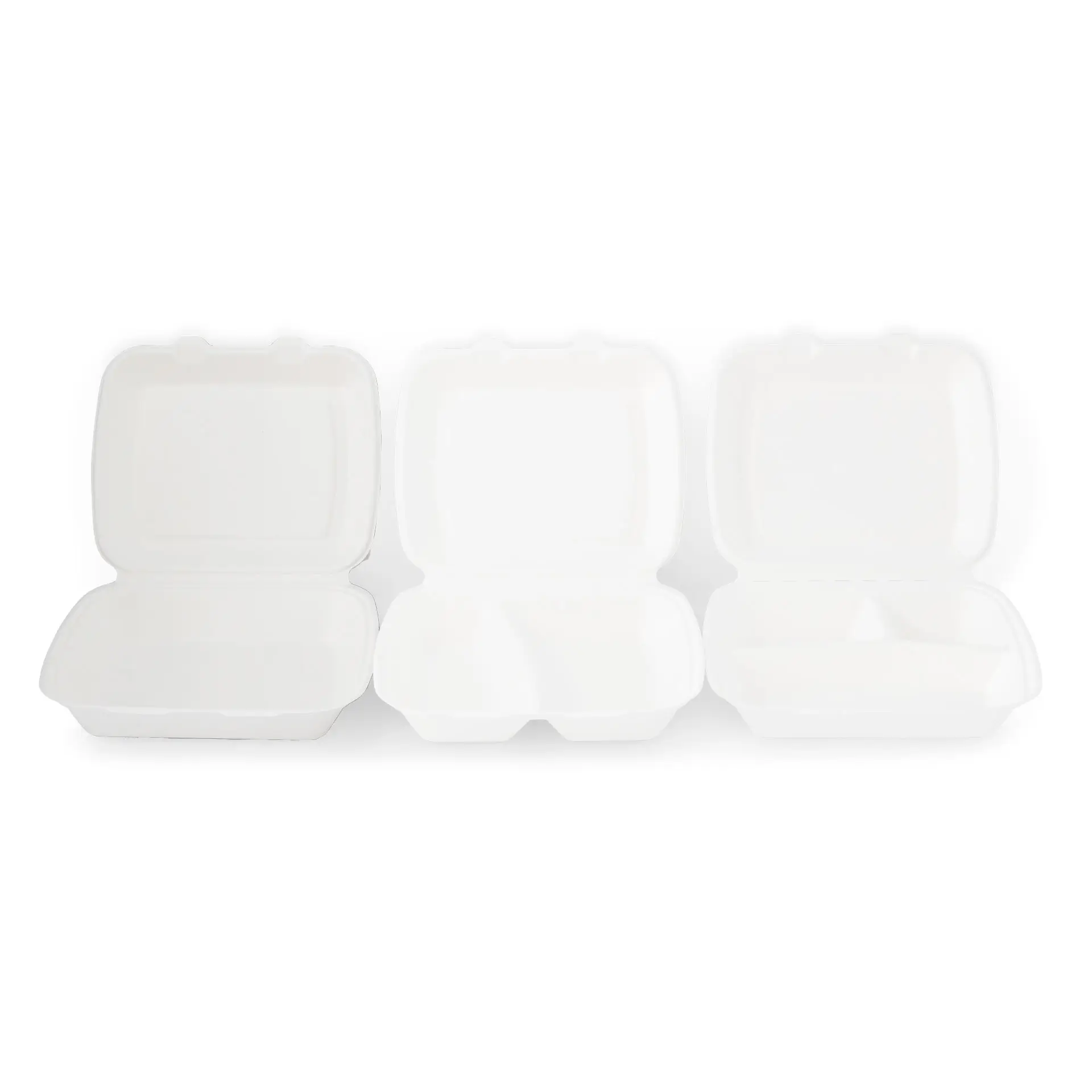 Sugarcane-containers 25 x 20 x 7.5 cm, HP4,  hinged-lid, rectangular