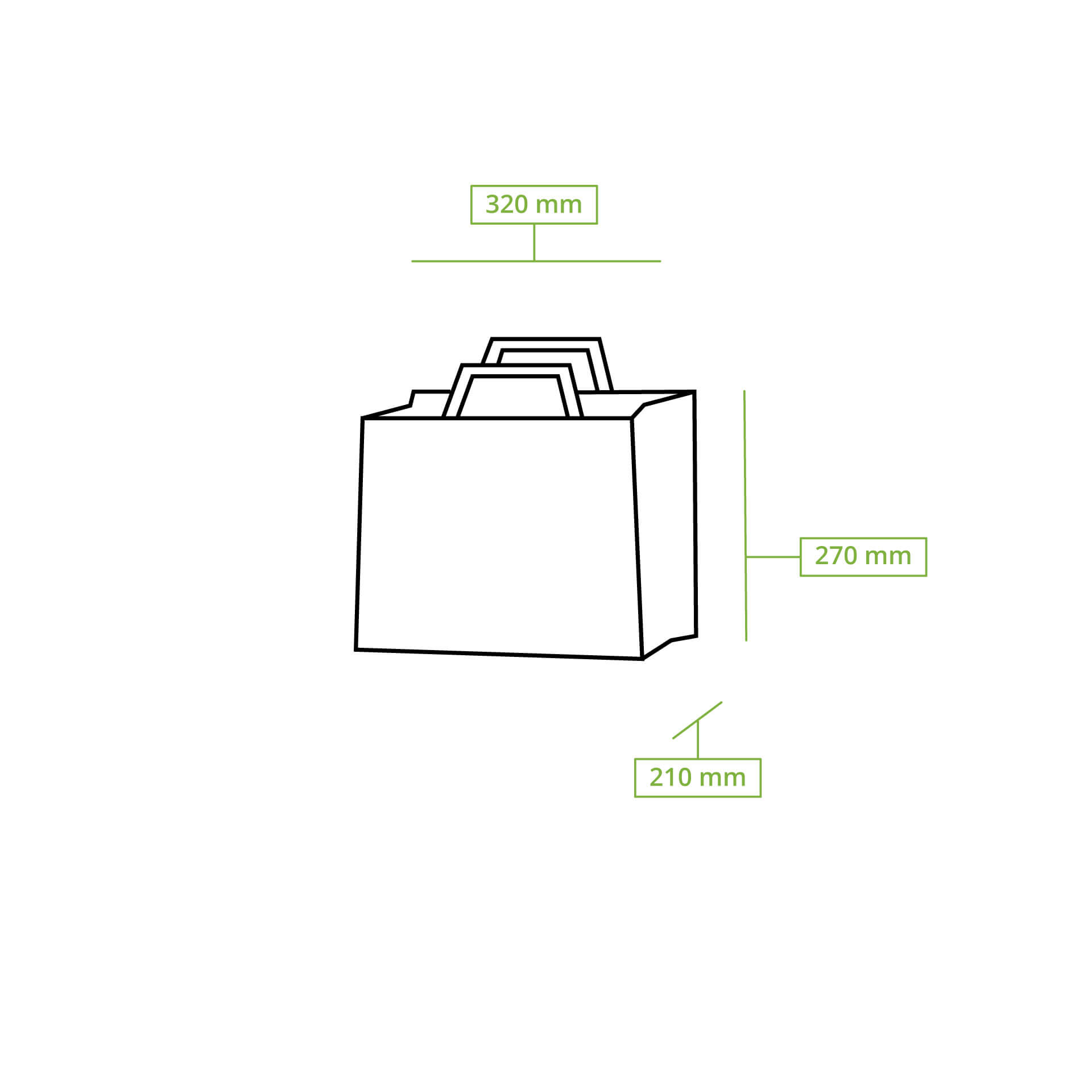 Recycling paper-carrier bags XXL, 32 x 21 x 27 cm, kraft