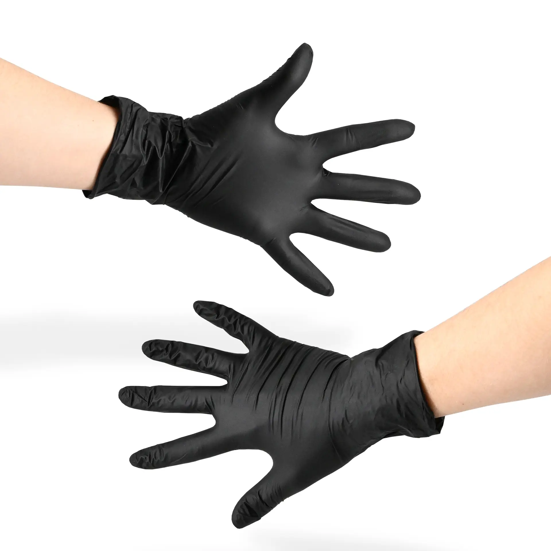 Nitrile gloves, black, size L, powderfree