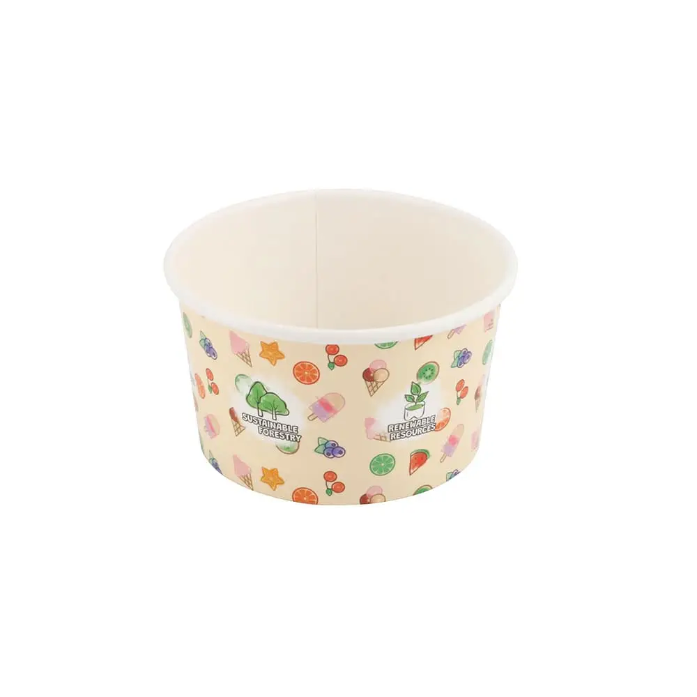 Paper-ice-cream cups 150 ml / 6 oz, yellow