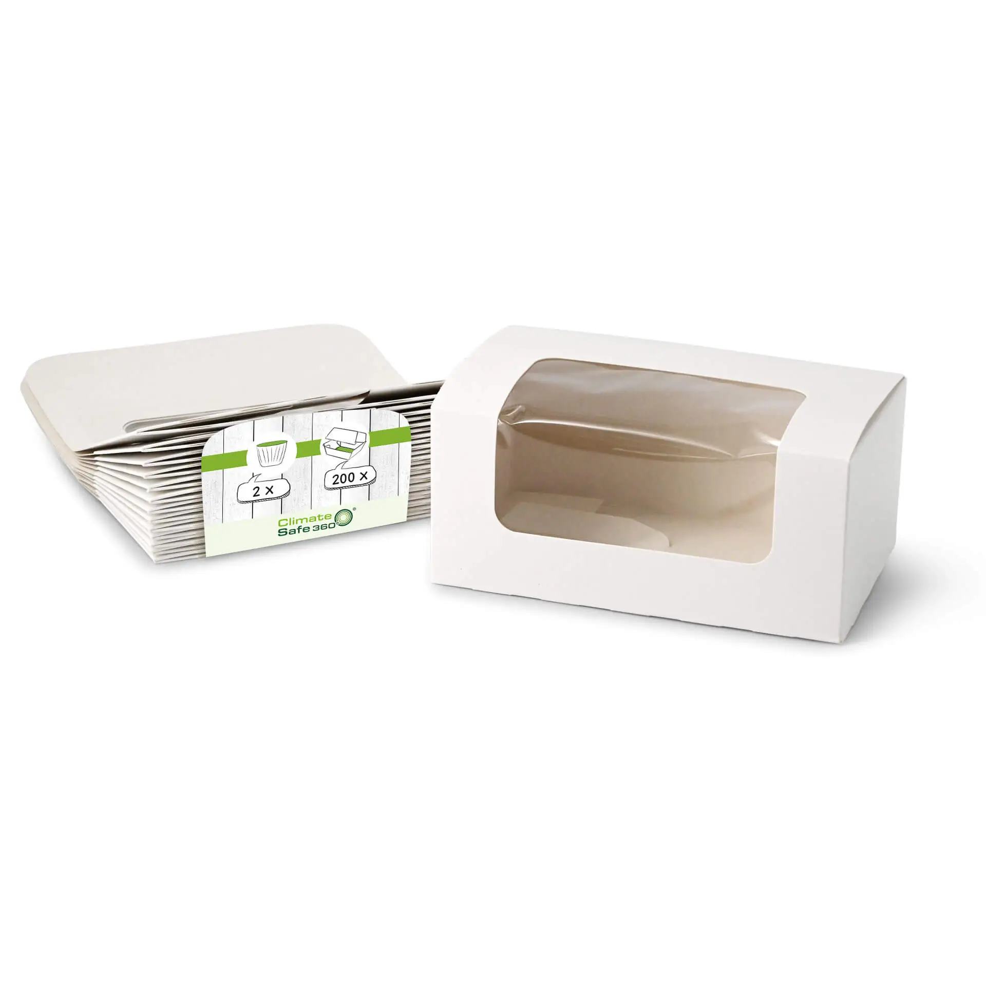 Cupcake boxes (2 pieces), cellulose window, white