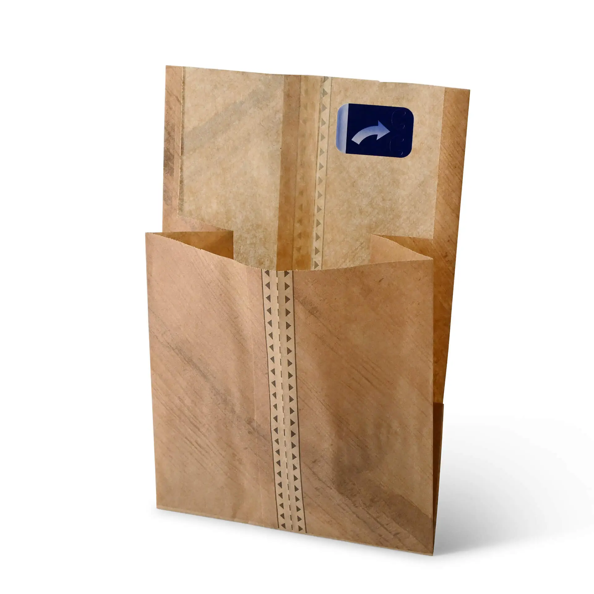 Paper-burger bag 15 x 16.5 x 8.5 cm, kraft, with adhesive seal