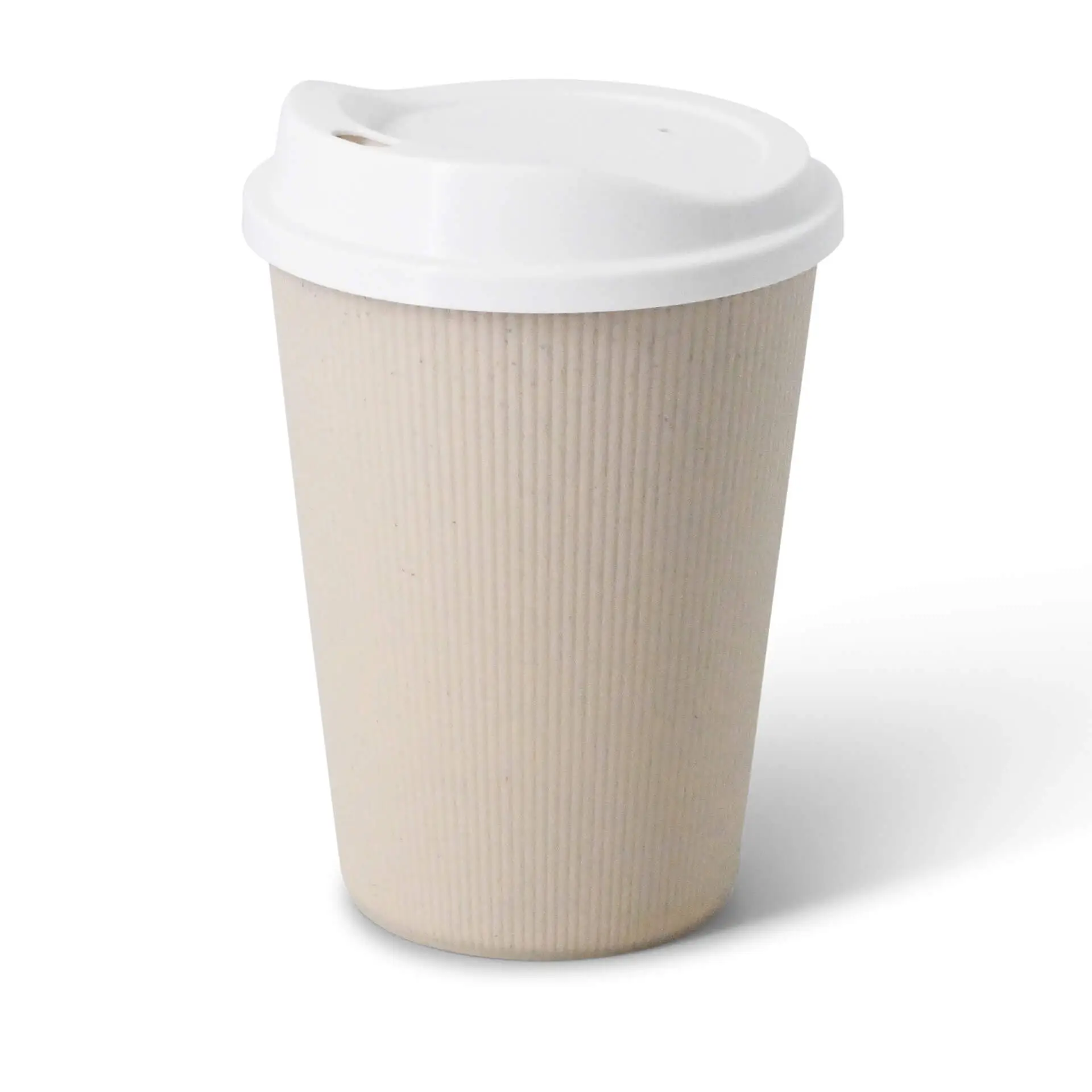 Mehrweg Riffelbecher 400 ml / 16 oz, Ø 90 mm, creme-weiß