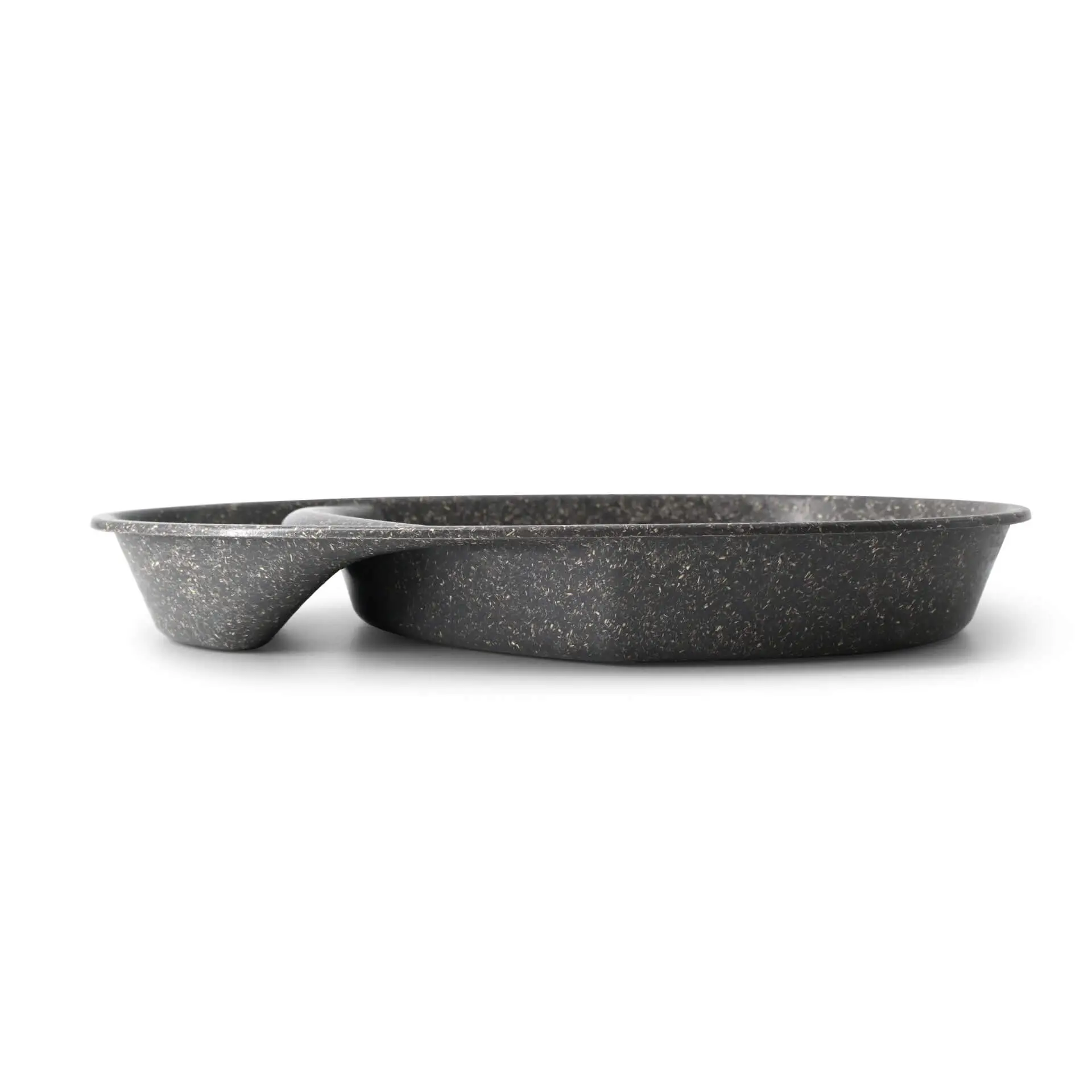 Reusable divided plates "merways Plate" 27.5 × 20 × 3.5 cm, 2 compartments, teardrop, pepper / grey