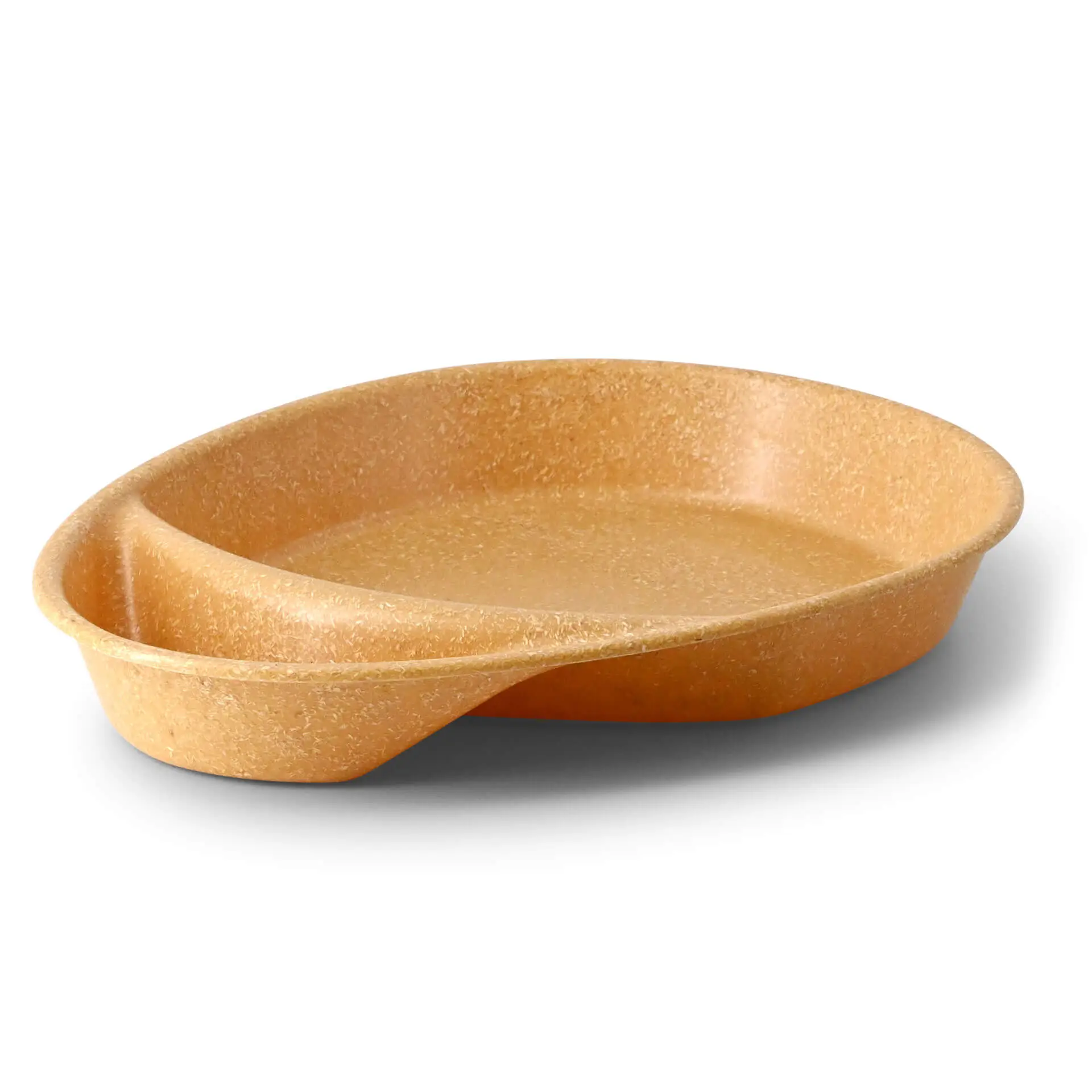 Reusable divided plates "merways Plate" 27.5 × 20 × 3.5 cm, 2 compartments, teardrop, caramel / brown