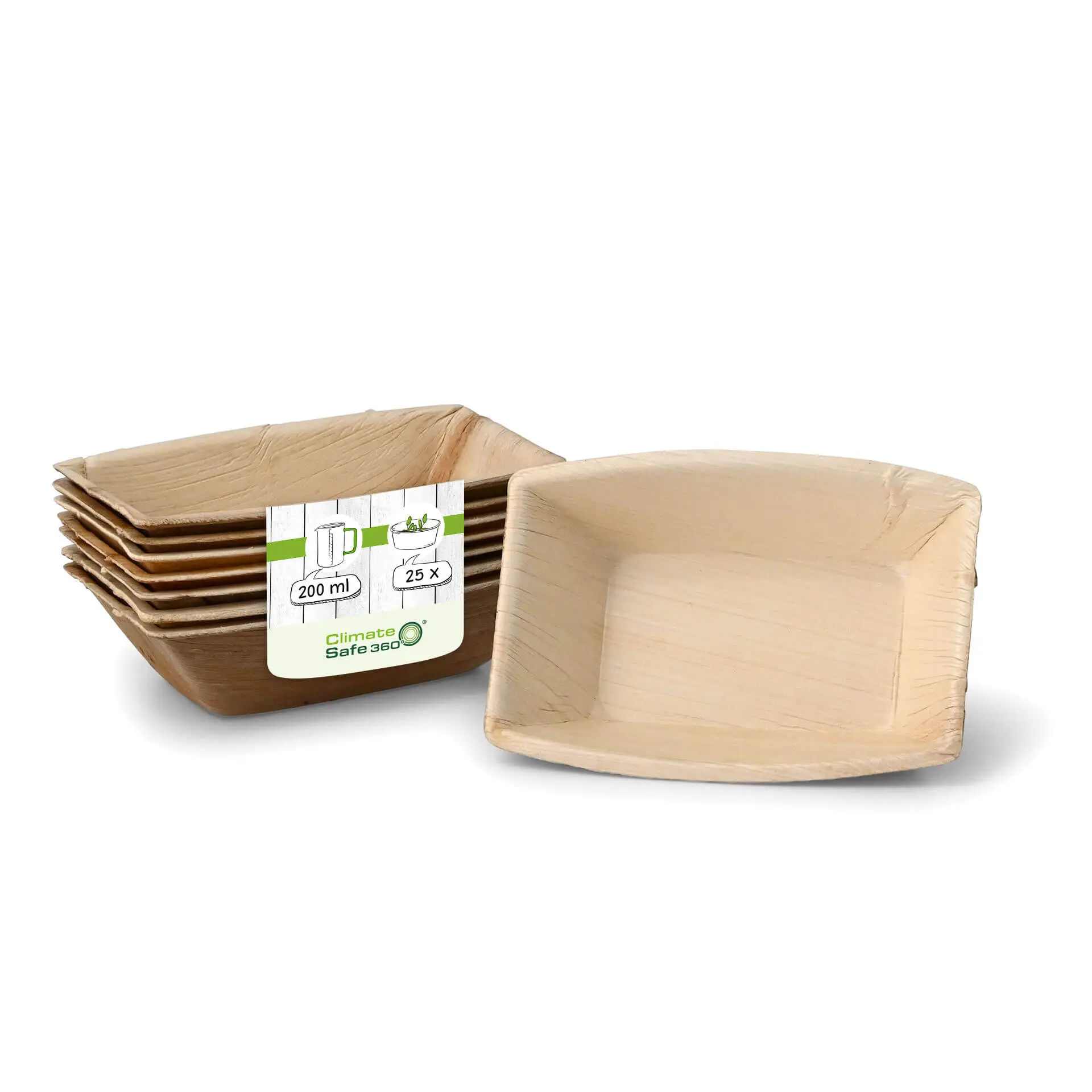 Palm Leaf Bowl "Palmware®" 200 ml, rectangular