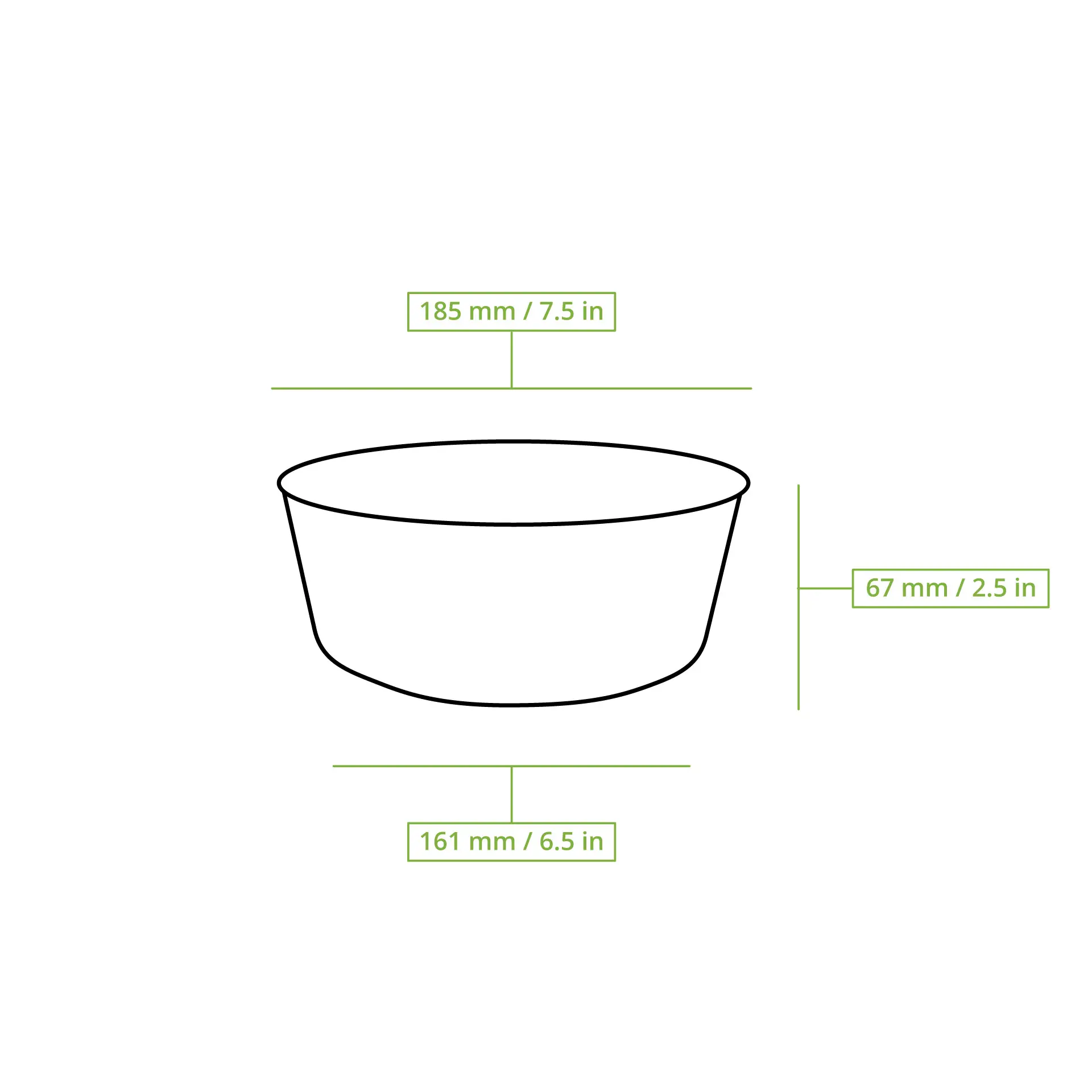 Cardboard-bowls 1000 ml, Ø 185 mm, white, round