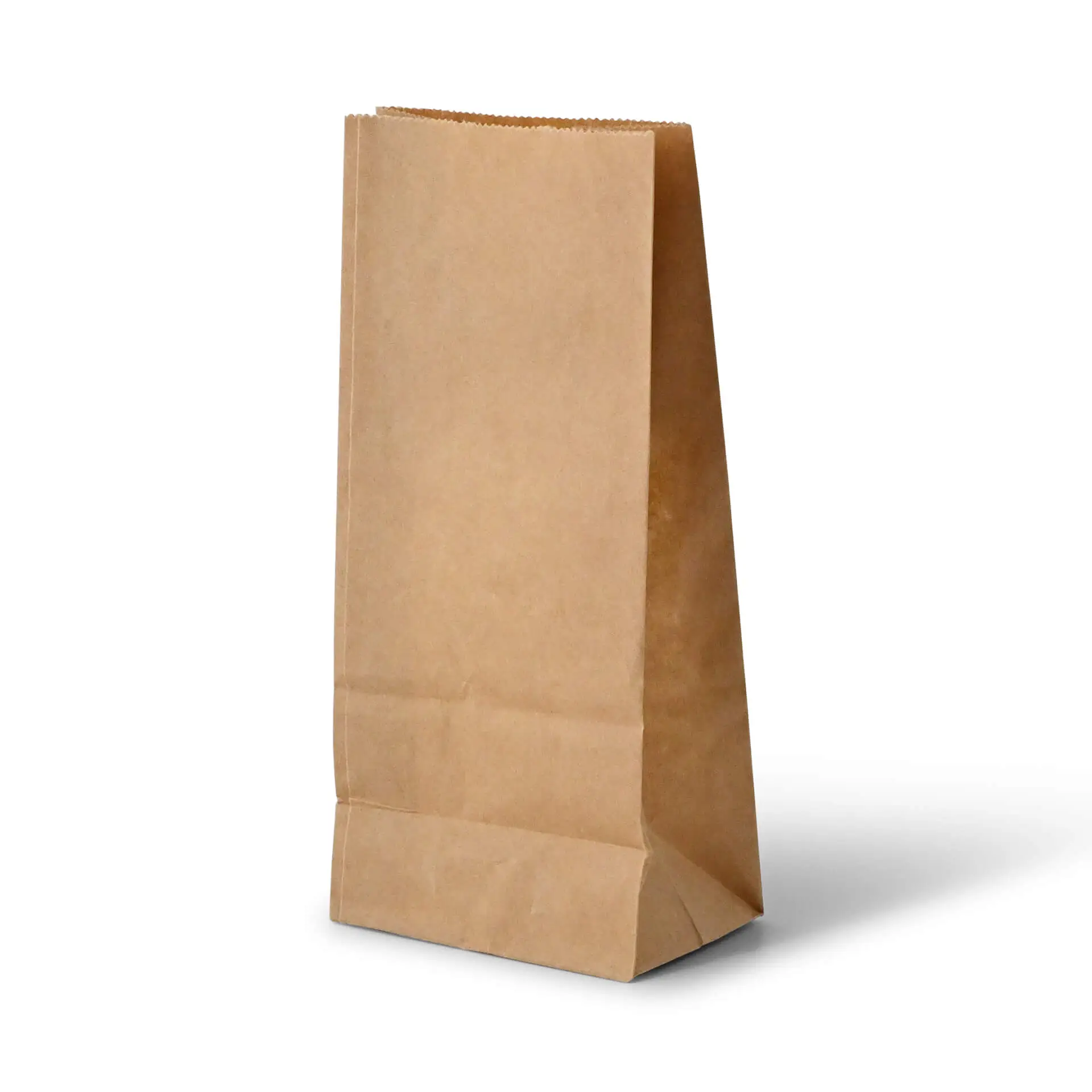 Block bottom-bags with PLA-window S, 9 x 6 x 19,5 cm, brown, kraft paper