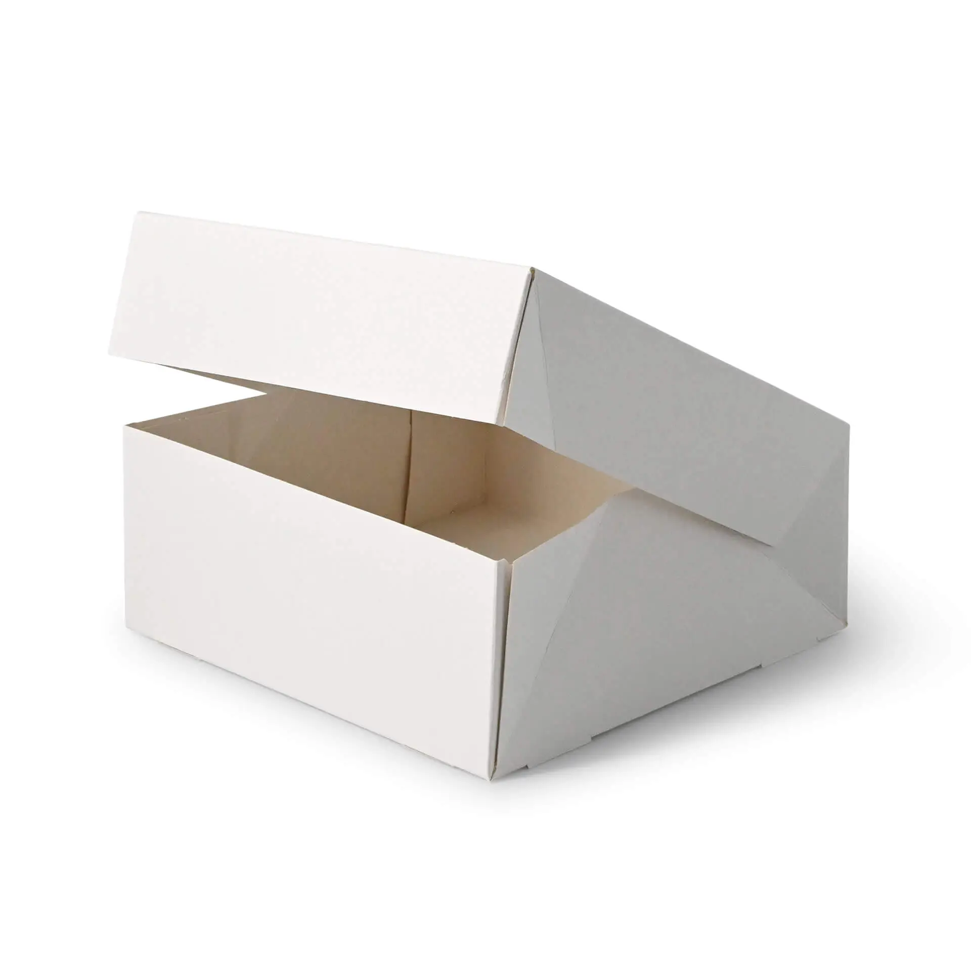 Pastry boxes 18 x 18 x 7.5 cm, cellulose window, white