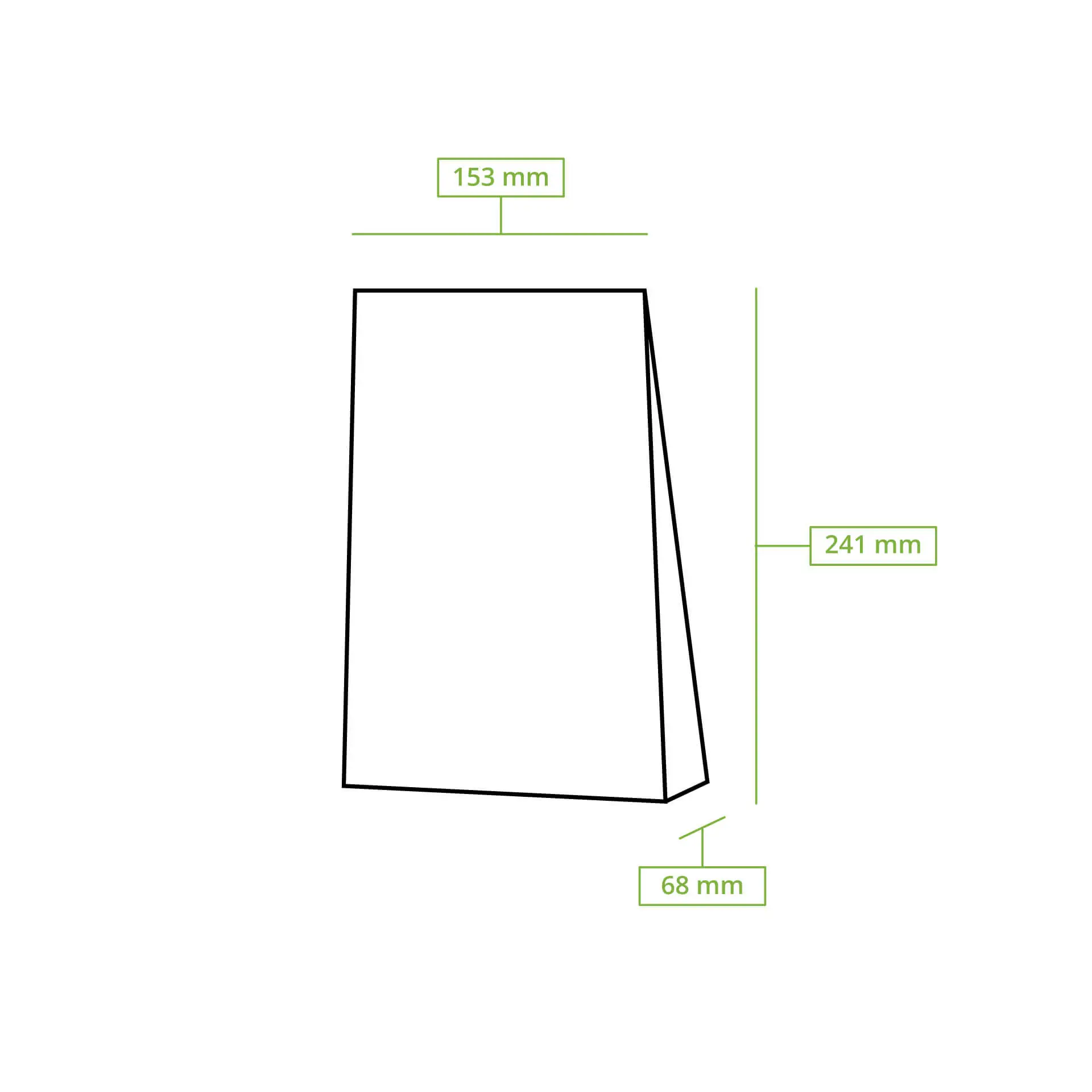 Blockbeutel m. Fenster L, 15,5 x 7 x  24,2 cm, PLA-Folie, braun, Clipband, Kraftpapier