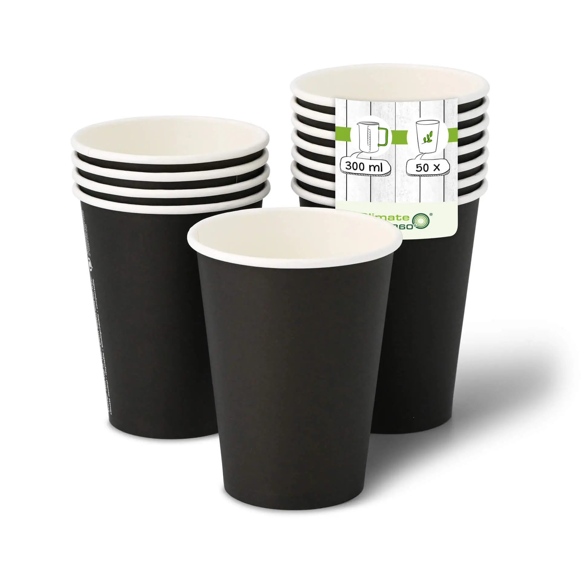 12 oz Paper cups single wall, Ø 90 mm, black